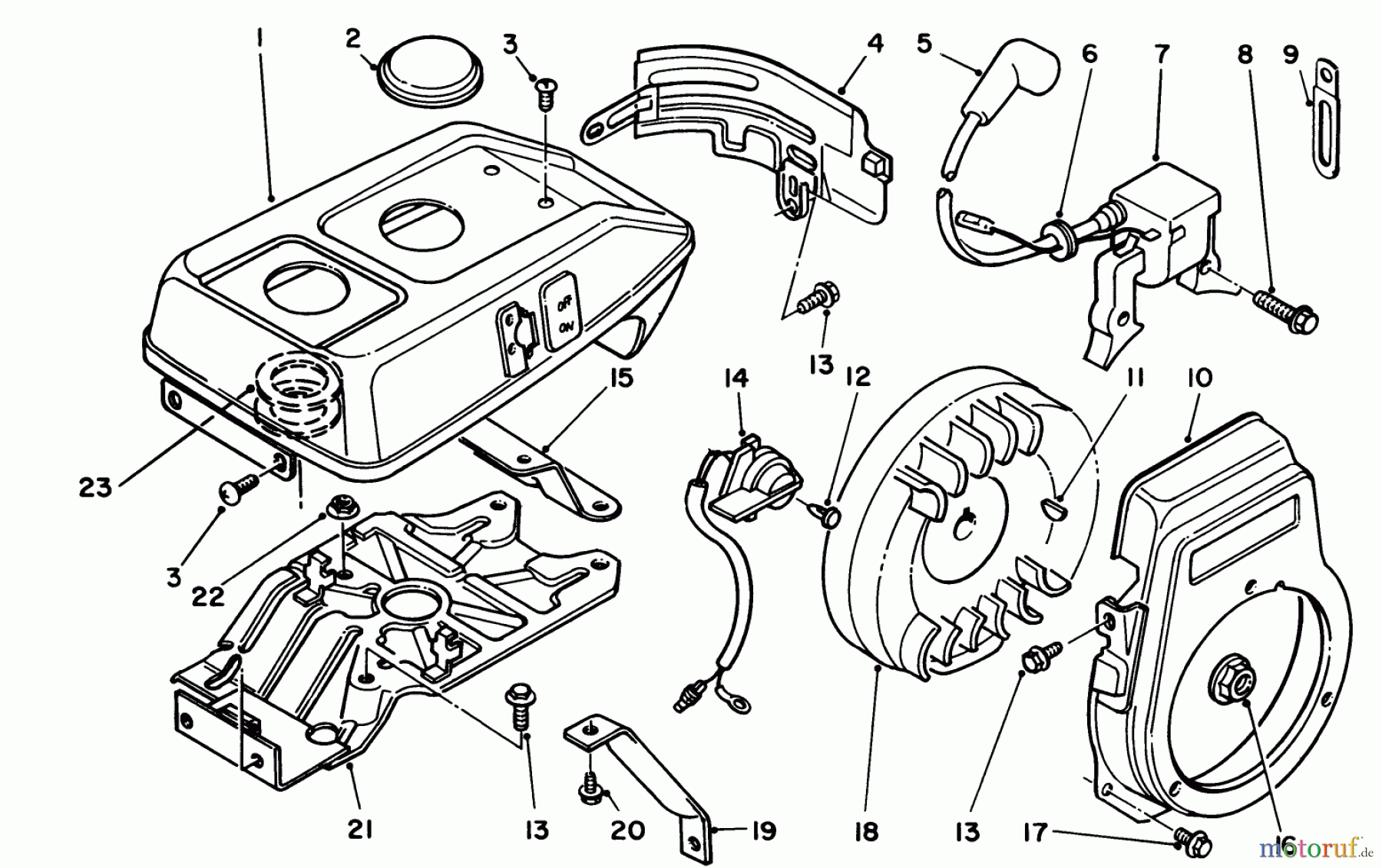  Toro Neu Edgers 58410 - Toro 2 hp Edger, 1987 (7000001-7999999) MAGNETO & COWLING ASSEMBLY