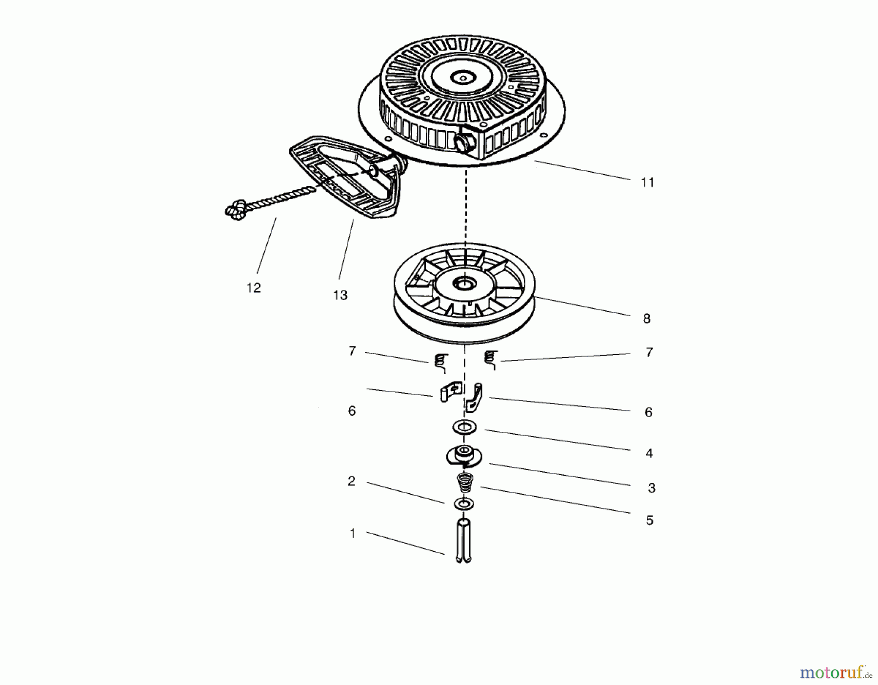  Toro Neu Snow Blowers/Snow Throwers Seite 1 38540 (824) - Toro 824 Power Shift Snowthrower, 1998 (8900001-8999999) RECOIL STARTER #590749 (OPTIONAL)