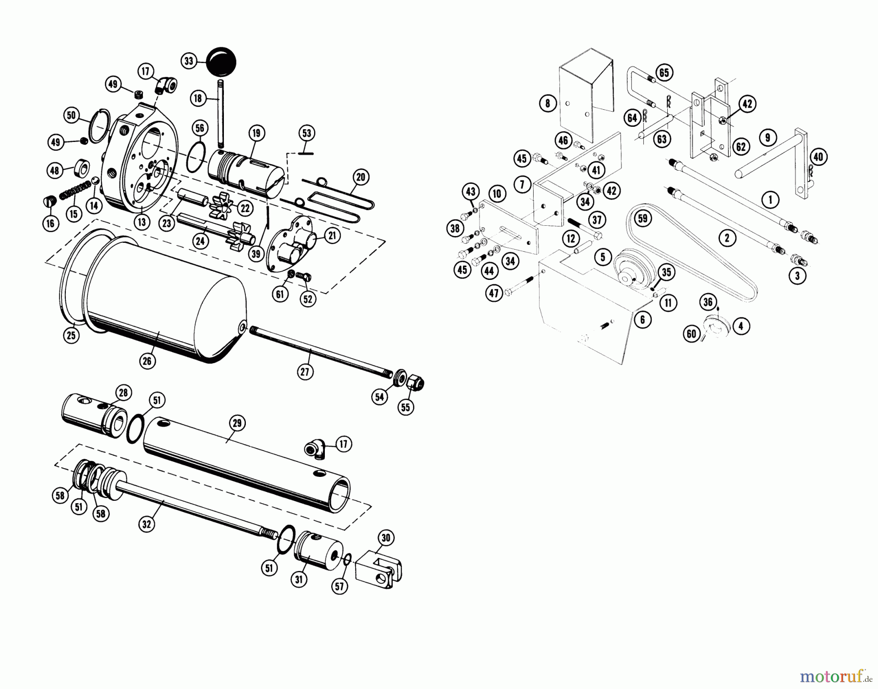  Toro Neu Accessories SR-64 - Toro Speed Reducer, 1965 HY-2 HYDRAULIC UNIT PART-S LIST