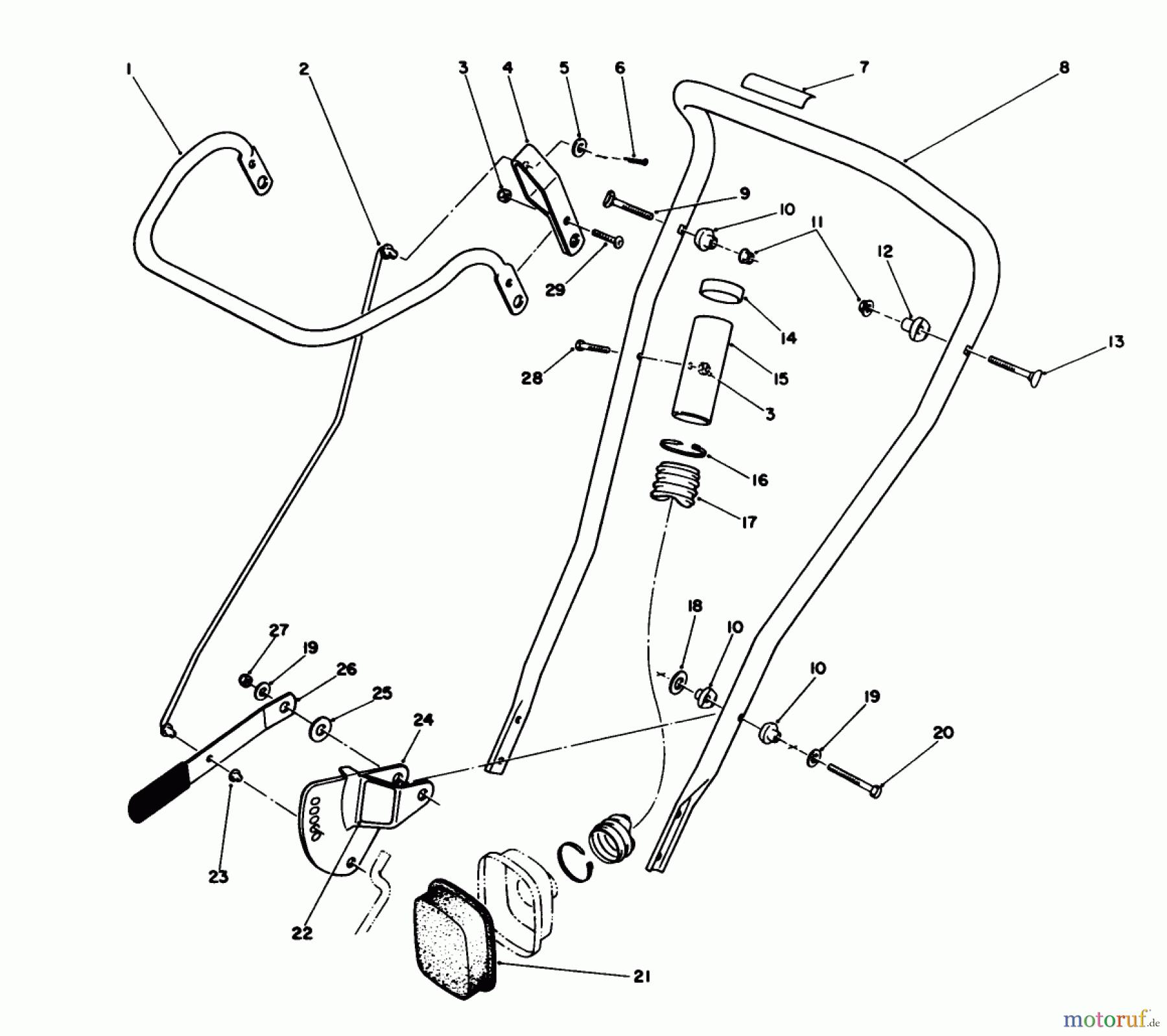  Toro Neu Edgers 58430 - Toro 3.5 hp Edger, 1987 (7000001-7999999) HANDLE ASSEMBLY