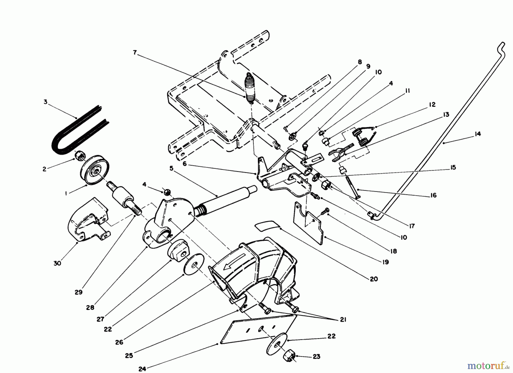  Toro Neu Edgers 58432 - Toro 2-Cycle Edger, 1989 (9000001-9999999) PIVOT ARM ASSEMBLY