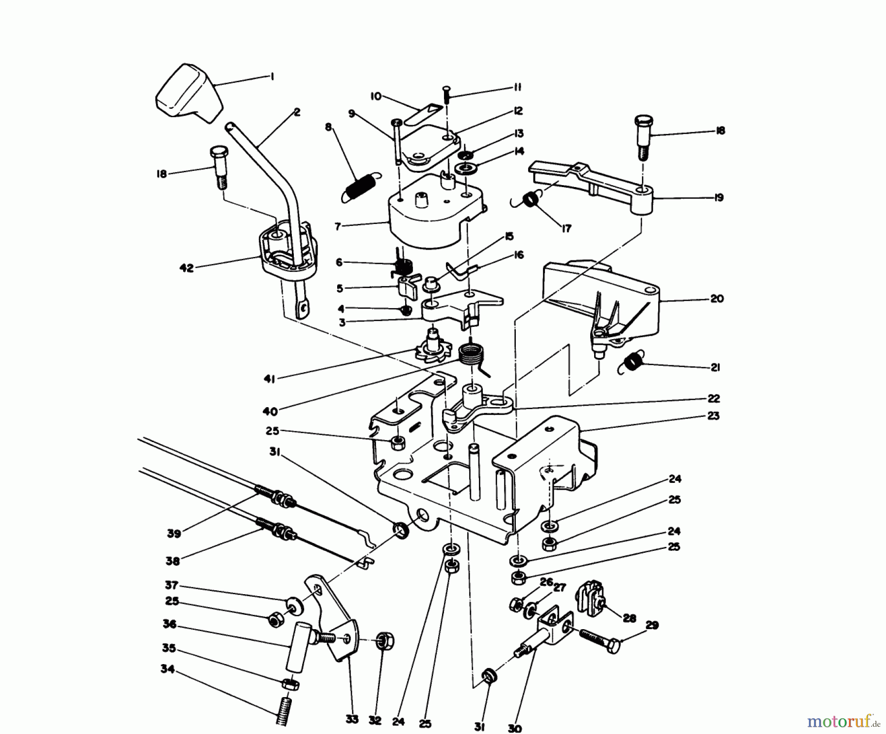 Toro Neu Snow Blowers/Snow Throwers Seite 1 38573 (828) - Toro 828 Power Shift Snowthrower, 1989 (9000001-9999999) TRACTION LINKAGE ASSEMBLY