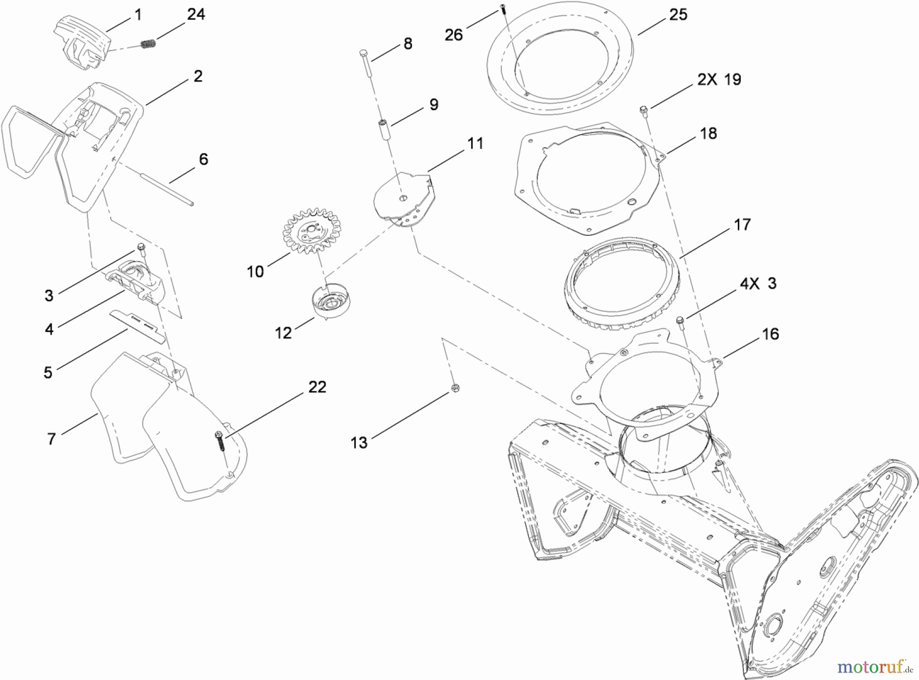 Toro Neu Snow Blowers/Snow Throwers Seite 1 38578 - Toro Power Clear Snowthrower, 2010 (310000001-310999999) CHUTE CONTROL ASSEMBLY