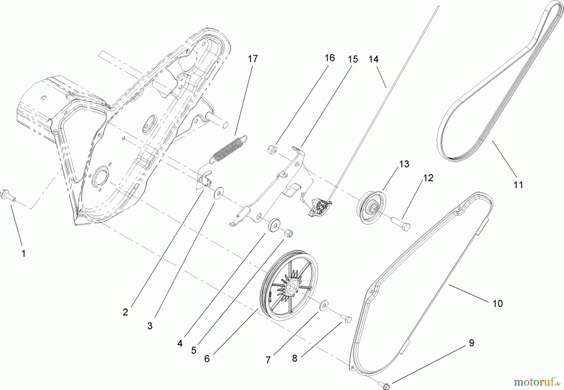  Toro Neu Snow Blowers/Snow Throwers Seite 1 38582 - Toro Power Clear Snowthrower, 2008 (280000001-280999999) ROTOR DRIVE ASSEMBLY