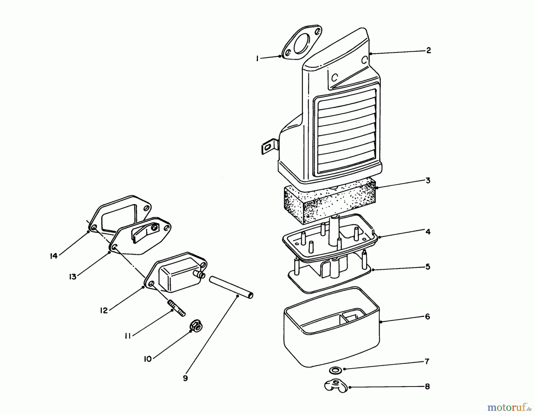 Toro Neu Generators 62008 (T800) - Toro Generator, T800, 1986 (6000001-6999999) AIR CLEANER