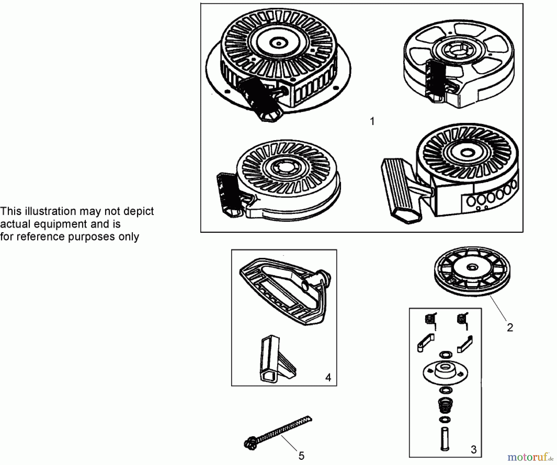  Toro Neu Snow Blowers/Snow Throwers Seite 2 38605 (522) - Toro 522 Power Throw Snowthrower, 2007 (270004505-270999999) REWIND STARTER NO. 590707 (OPTIONAL) TECUMSEH LH195SA - 67435V
