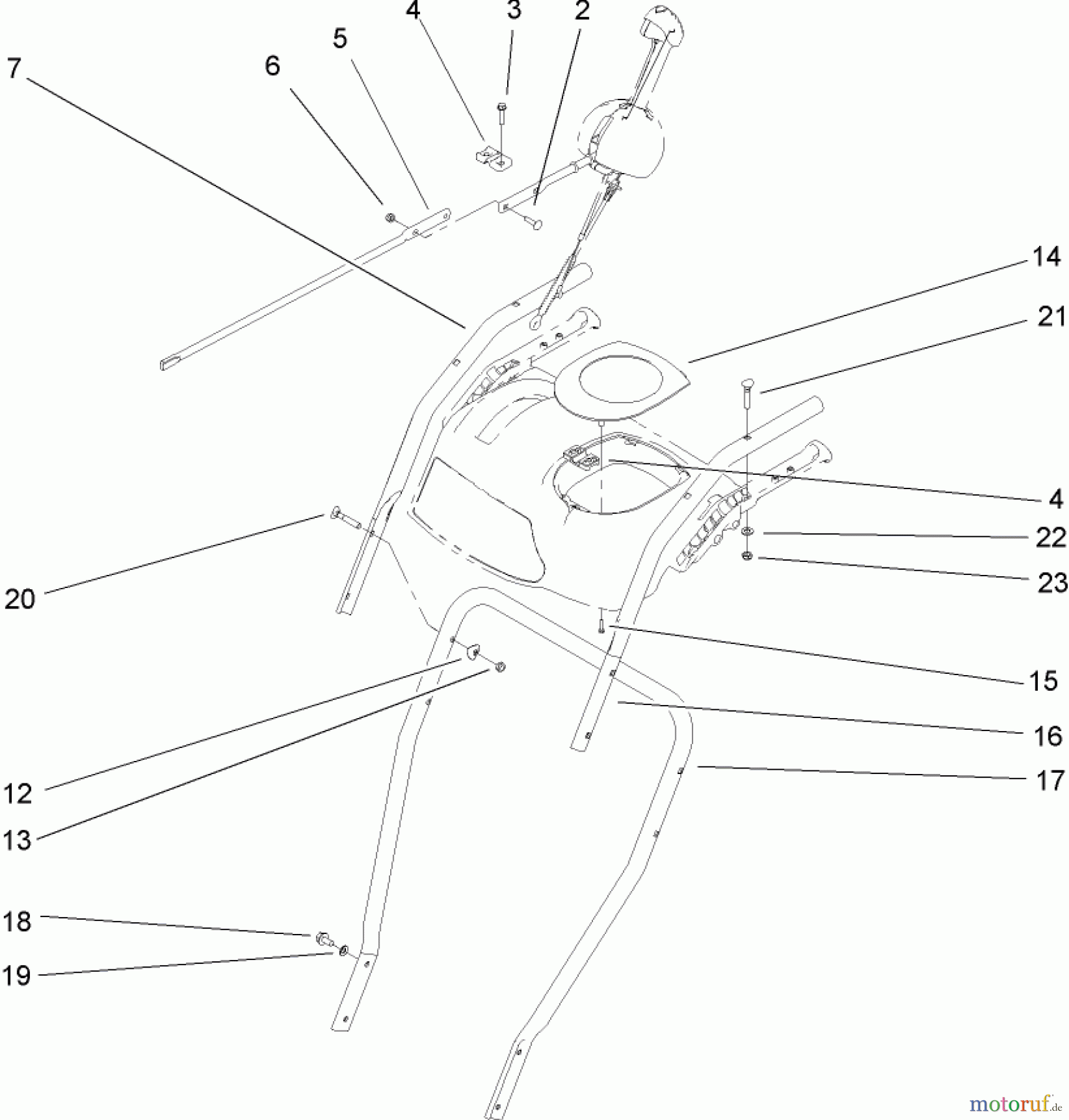  Toro Neu Snow Blowers/Snow Throwers Seite 2 38621 (826 LE) - Toro Power Max 826 LE Snowthrower, 2005 (250000001-250999999) HANDLE AND CONTROL ASSEMBLY