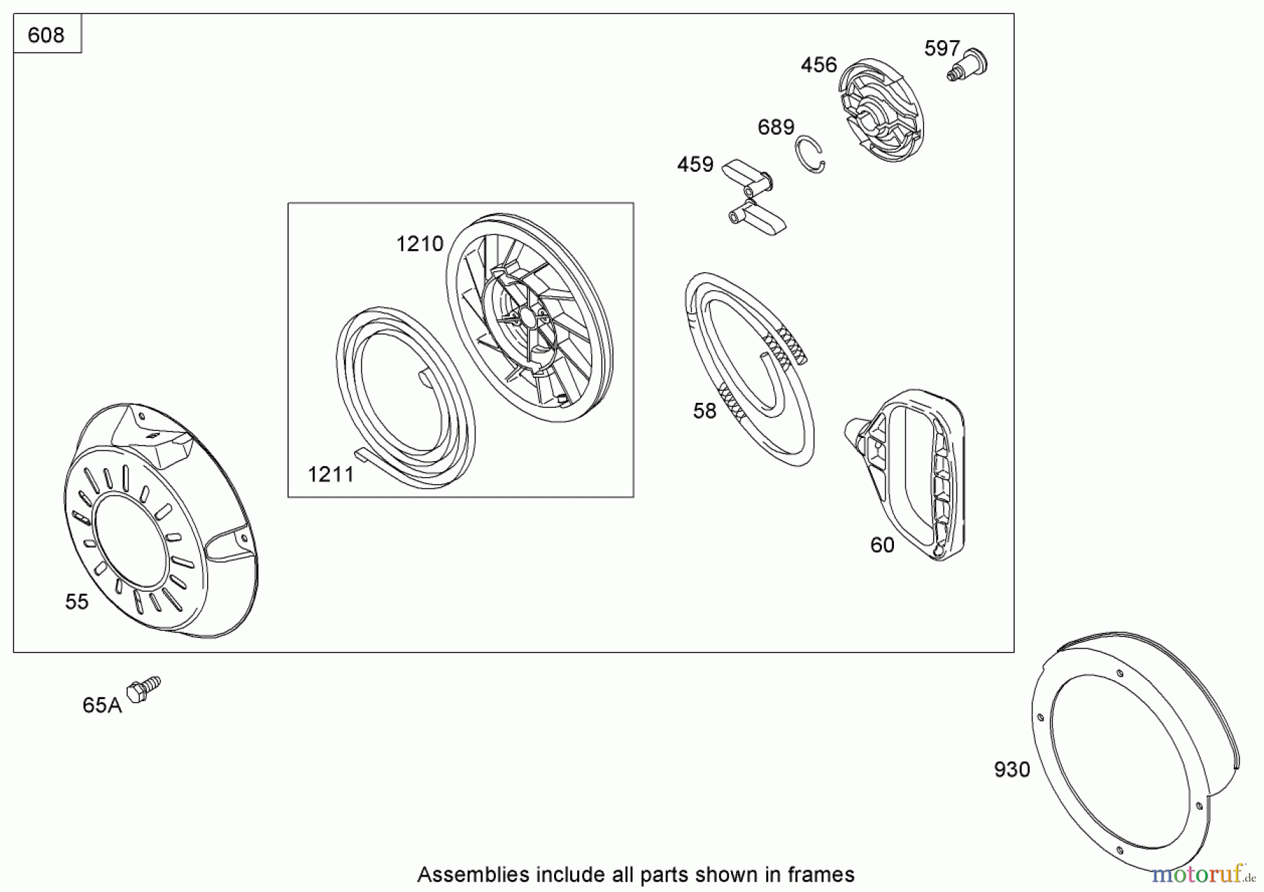  Toro Neu Snow Blowers/Snow Throwers Seite 2 38629 (826 OE) - Toro Power Max 826 OE Snowthrower, 2008 (280000001-280999999) REWIND STARTER ASSEMBLY BRIGGS AND STRATTON 15D104-0112-E1
