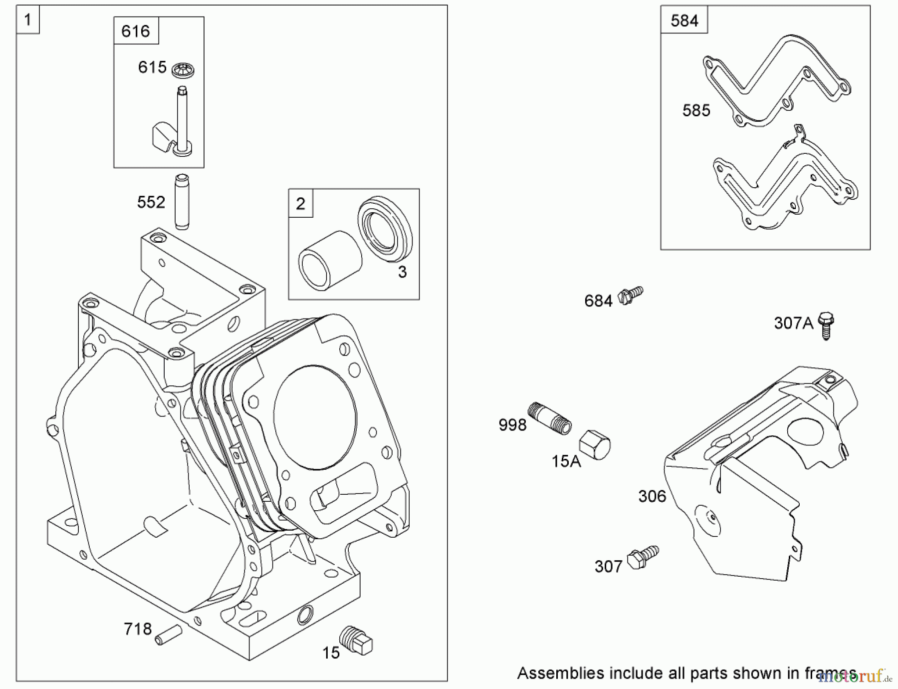  Toro Neu Snow Blowers/Snow Throwers Seite 2 38629 (826 OE) - Toro Power Max 826 OE Snowthrower, 2009 (290000001-290999999) CYLINDER ASSEMBLY BRIGGS AND STRATTON 15D104-0112-E1