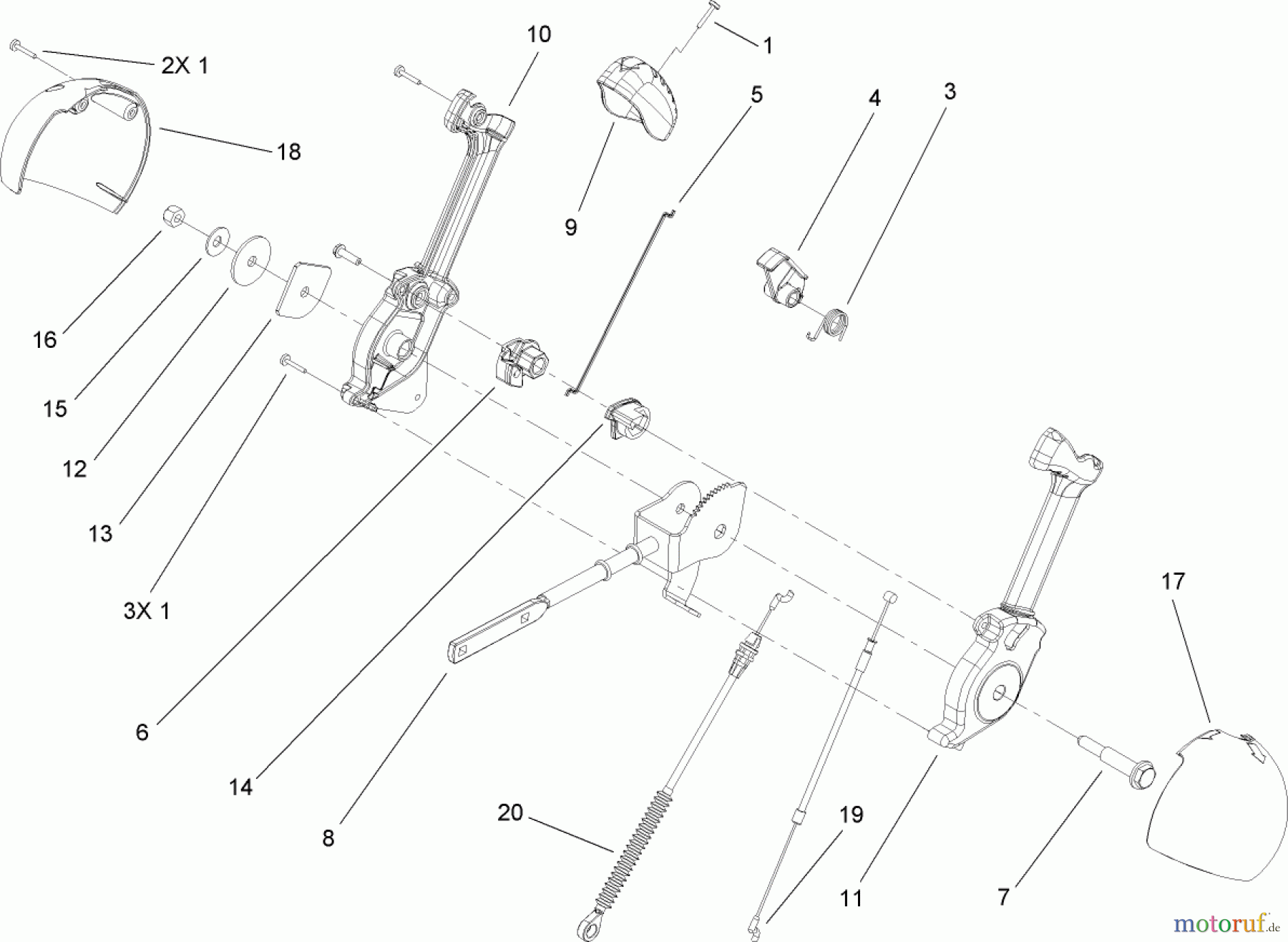 Toro Neu Snow Blowers/Snow Throwers Seite 2 38635 (828 LE) - Toro Power Max 828 LE Snowthrower, 2007 (270000001-270999999) LEVER CHUTE CONTROL ASSEMBLY