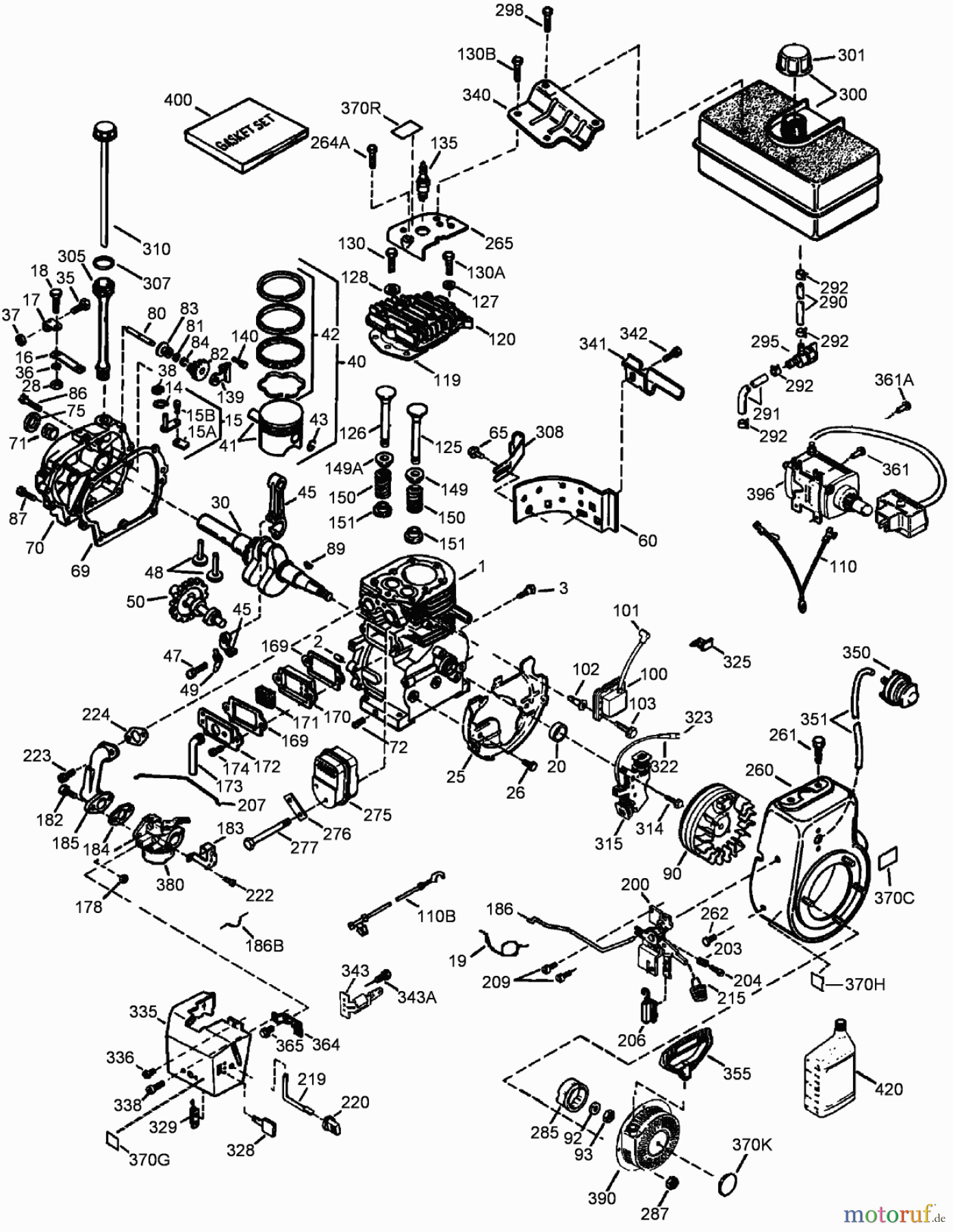  Toro Neu Snow Blowers/Snow Throwers Seite 2 38640 (1028 LXE) - Toro Power Max 1028 LXE Snowthrower, 2009 (290000001-290999999) ENGINE ASSEMBLY NO. 1 TECUMSEH LH358SA-159625A
