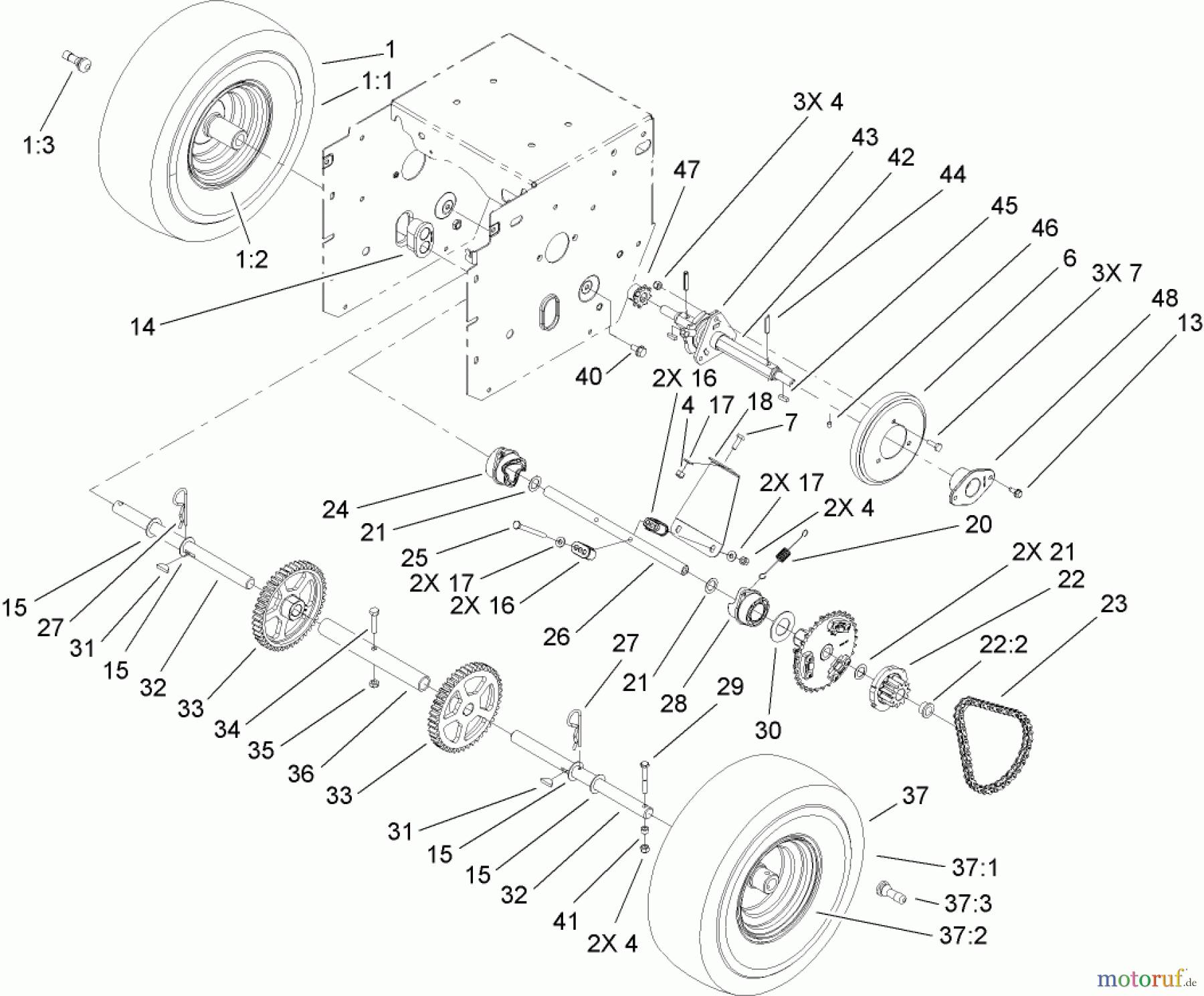  Toro Neu Snow Blowers/Snow Throwers Seite 2 38640 (1028 LXE) - Toro Power Max 1028 LXE Snowthrower, 2009 (290000001-290999999) WHEEL CLUTCH ASSEMBLY
