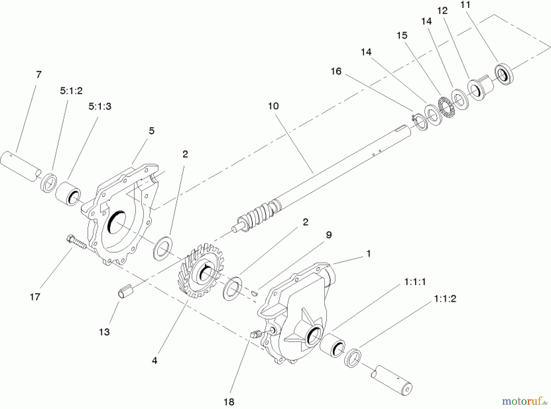  Toro Neu Snow Blowers/Snow Throwers Seite 2 38645 (1028 LE) - Toro Power Max 1028 LE Snowthrower, 2004 (240000001-240999999) 28 INCH AUGER GEARCASE ASSEMBLY NO. 106-7254