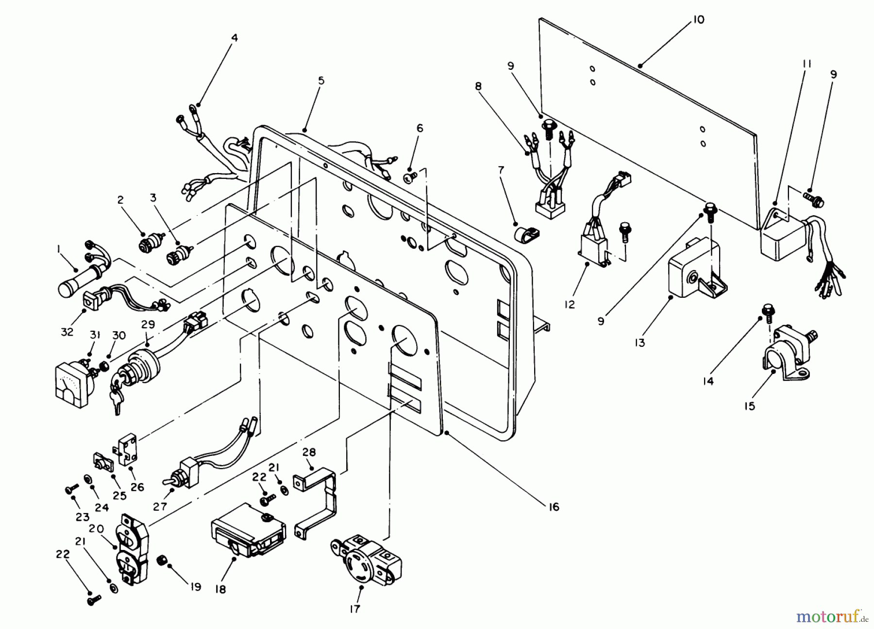  Toro Neu Generators 62040 (T4000D) - Toro Generator, T4000D, 1984 (4000001-4999999) CONTROL PANEL ASSEMBLY
