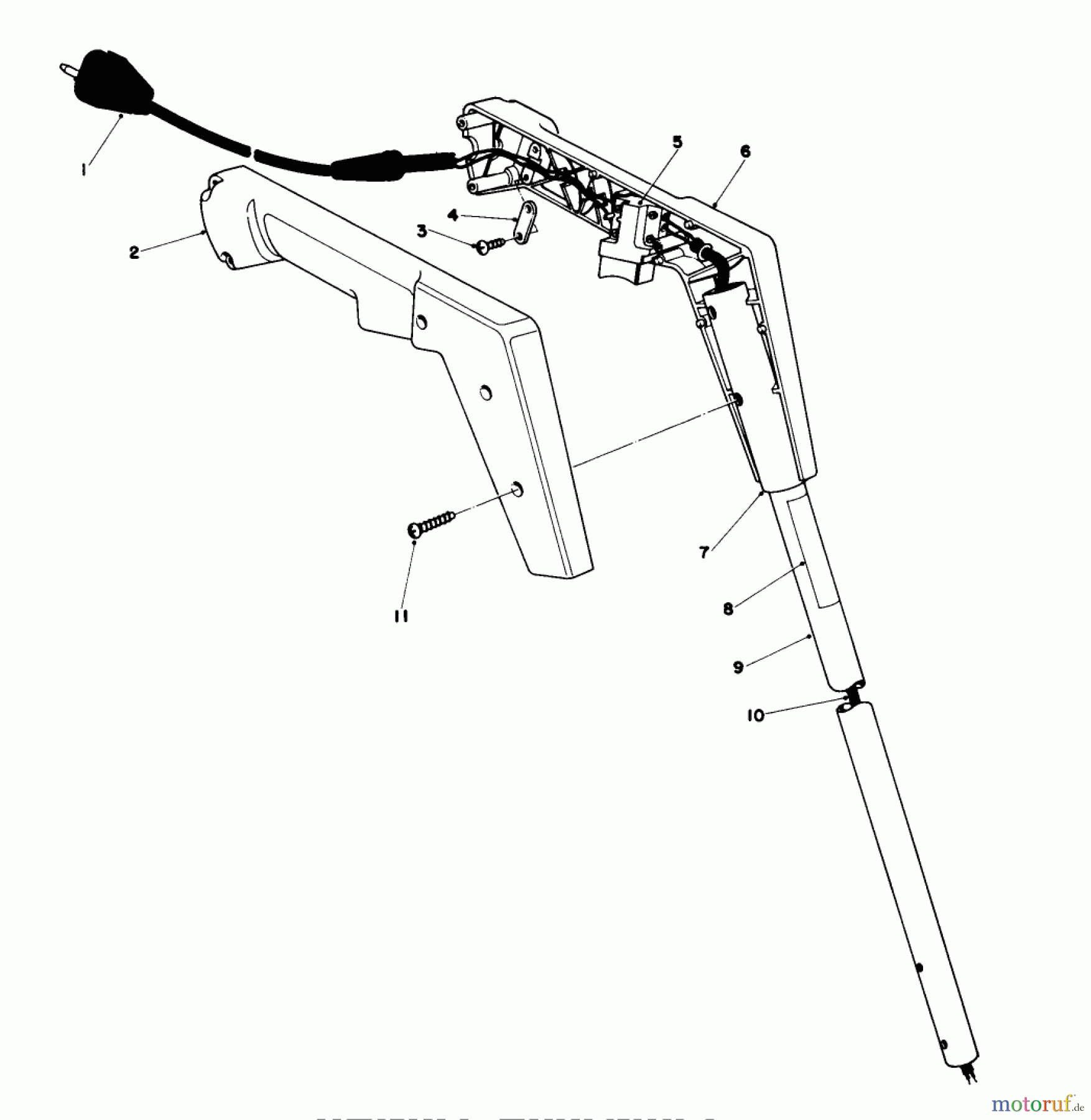  Toro Neu Trimmers, String/Brush 51210 (900) - Toro 900 Electric Trimmer, 1979 (9000001-9999999) HANDLE ASSEMBLY