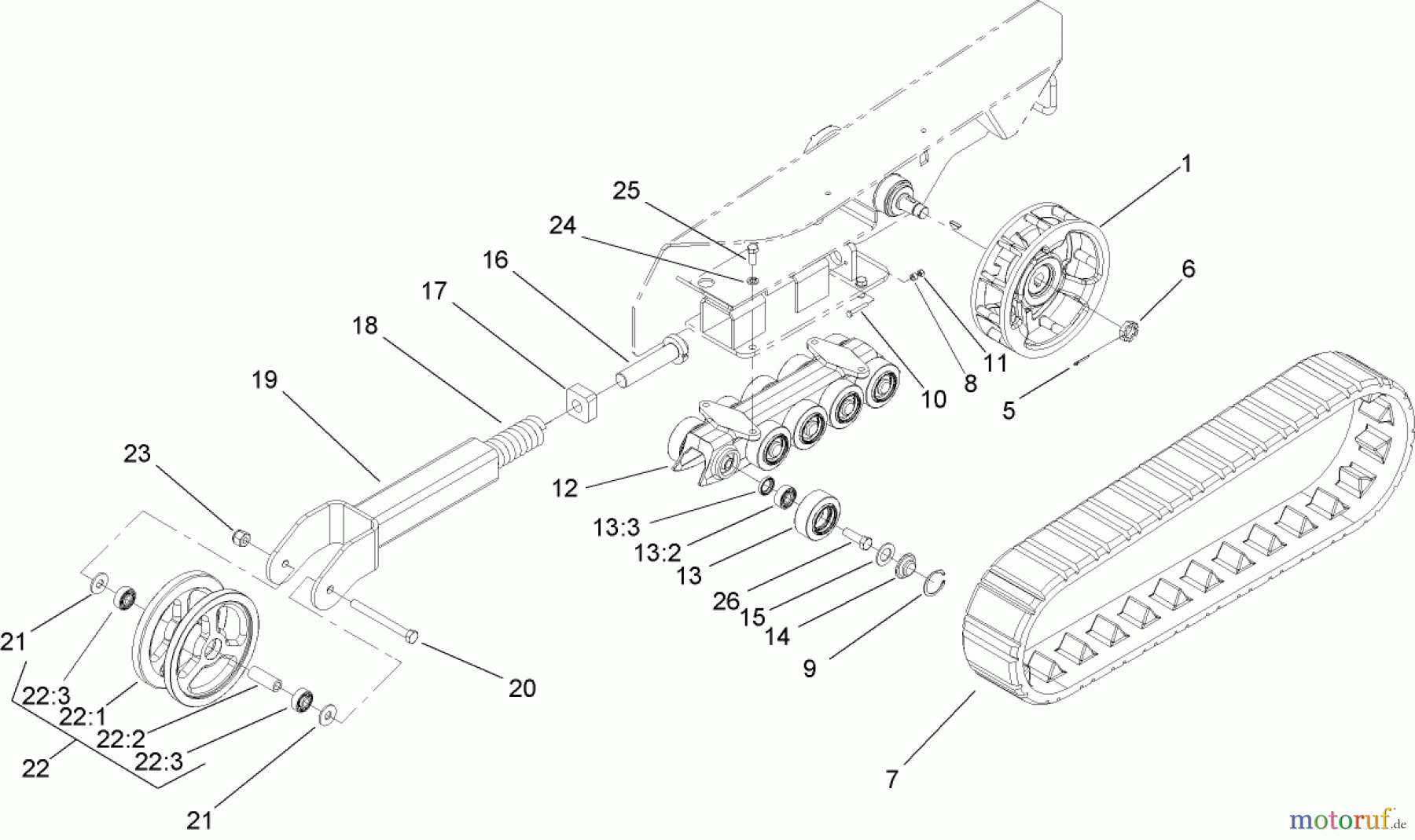  Compact Utility Loaders 22330 - Toro Dingo TX 413 Compact Utility Loader (SN: 260000001 - 260999999) (2006) TRACK AND TRACTION ASSEMBLY