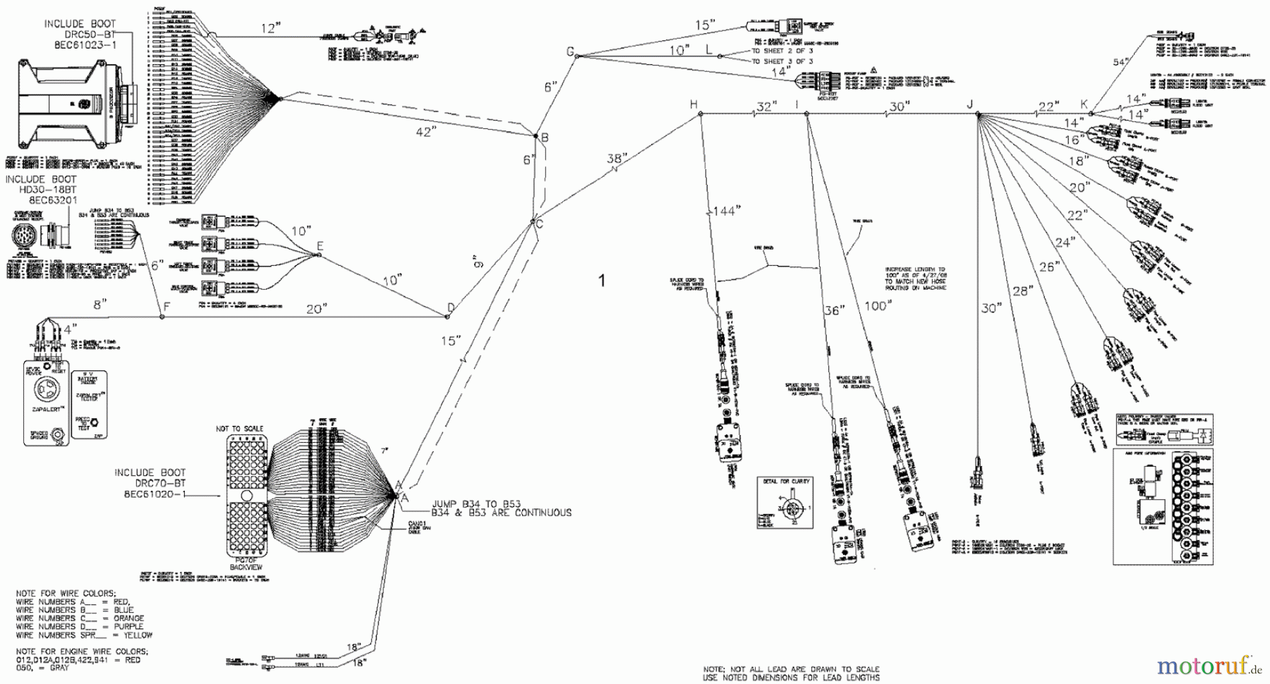  Zubehör DD2024C - Toro EarthPro Directional Drill Tier 4i (2013) MAIN HARNESS SERIAL NUMBERS DD202490151 AND AFTER #1