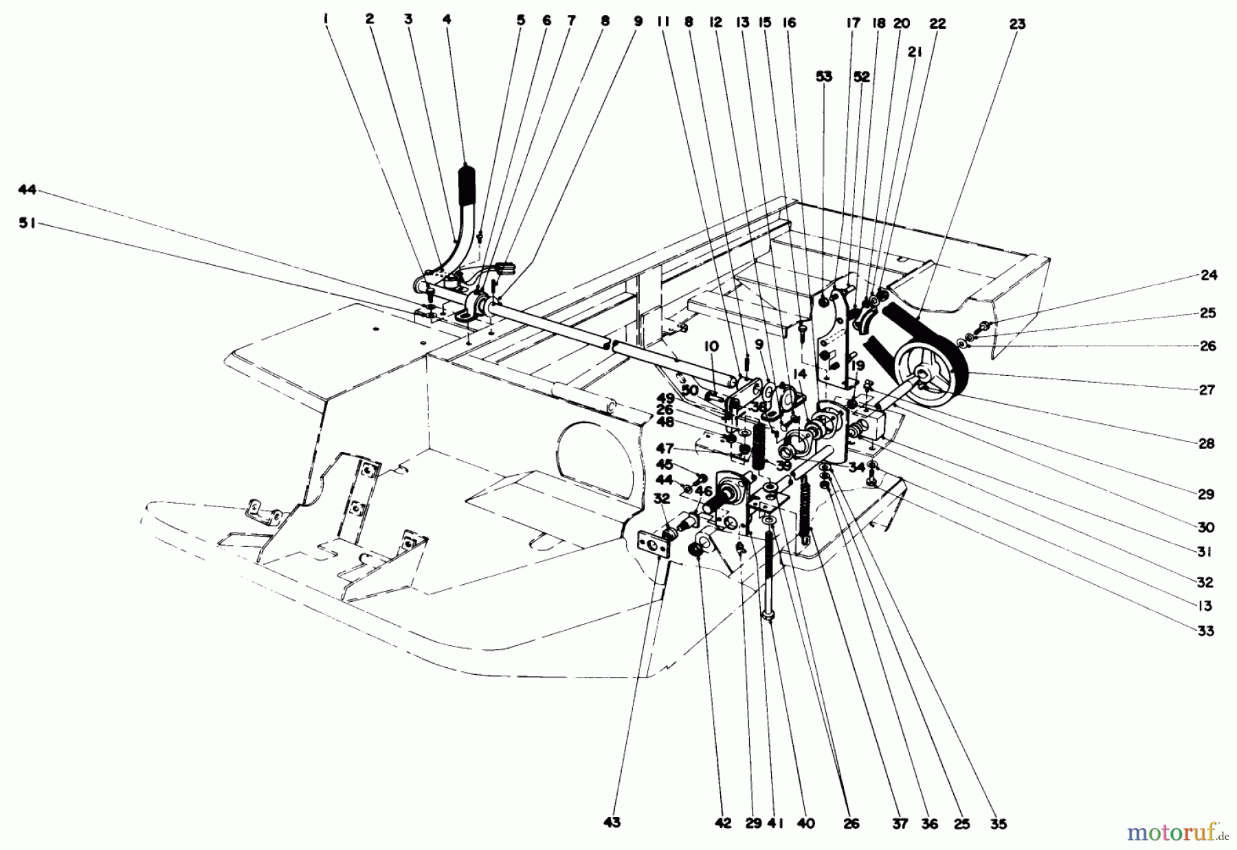 Rasen- und Garten Traktoren 30550 - Toro Groundsmaster 52 Tractor (SN: 70000001 - 79999999) (1977) POWER TAKE OFF ASSEMBLY