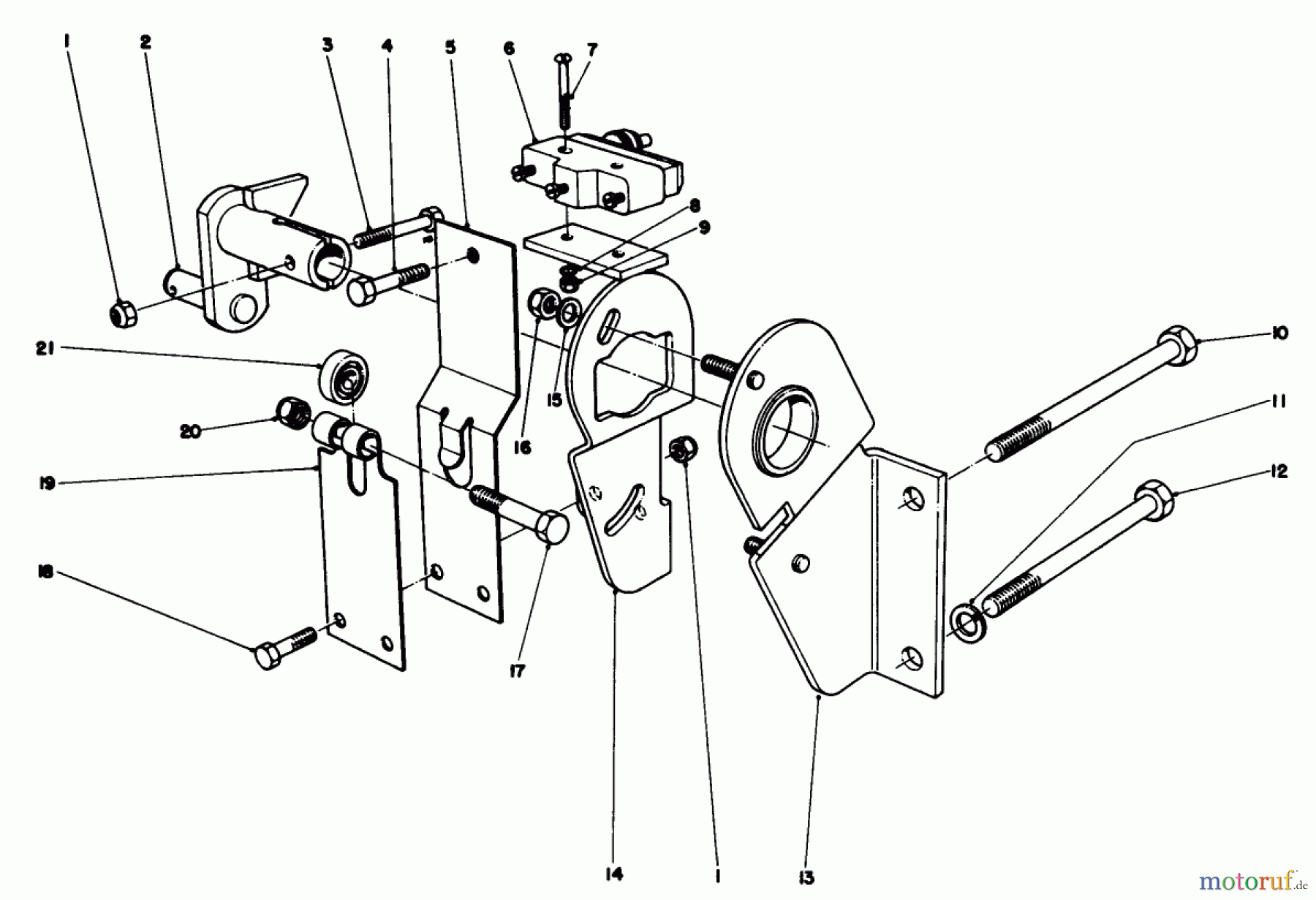Rasen- und Garten Traktoren 30760 - Toro Groundsmaster 52 Tractor (SN: 90000001 - 99999999) (1979) TRANSMISSION INTERLOCK ASSEMBLY
