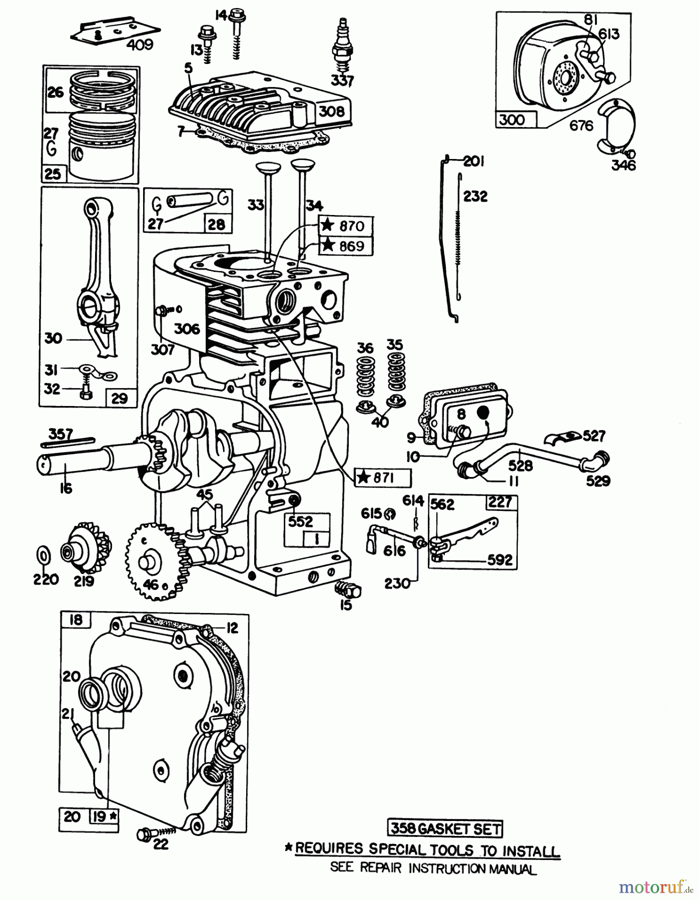  Laubbläser / Laubsauger 62923 - Toro 5 hp Lawn Vacuum (SN: 3000001 - 3999999) (1983) ENGINE MODEL NO. 130202 TYPE 0600-01 BRIGGS & STRATTON