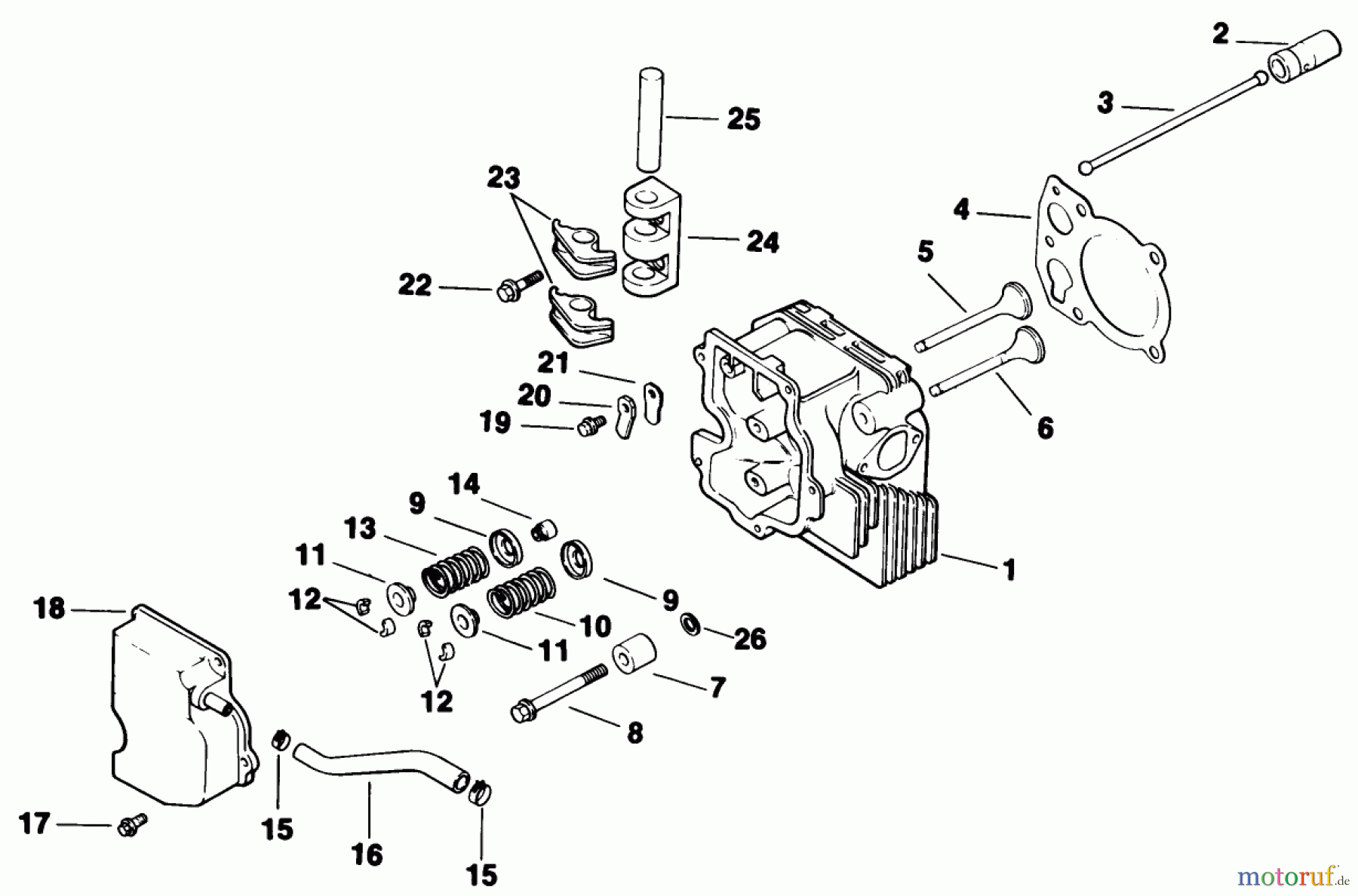  Rasenmäher Antrieb 30175 - Toro Mid-Size ProLine Traction Unit, Gear Drive, 14 hp (SN: 39000001 - 39999999) (1993) CYLINDER HEAD/VALVE/BREATHER - ENGINE KOHLER MODEL NO. CV14T-1412