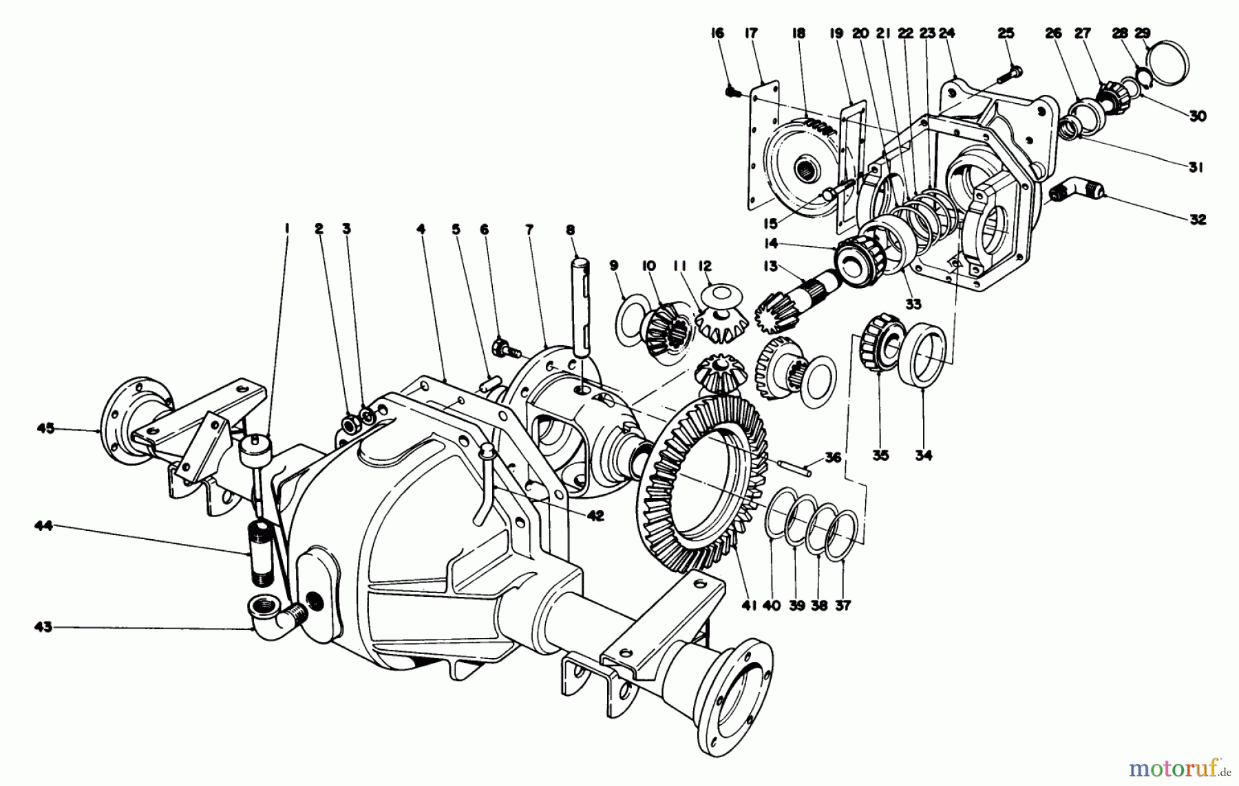 Rasen- und Garten Traktoren 30775 - Toro Groundsmaster 52 (SN: 100001 - 199999) (1981) DIFFERENTIAL ASSEMBLY
