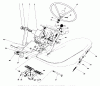 Rasen- und Garten Traktoren 30775 - Toro Groundsmaster 52 (SN: 100001 - 199999) (1981) Ersatzteile PEDALS AND STEERING WHEEL ASSEMBLY