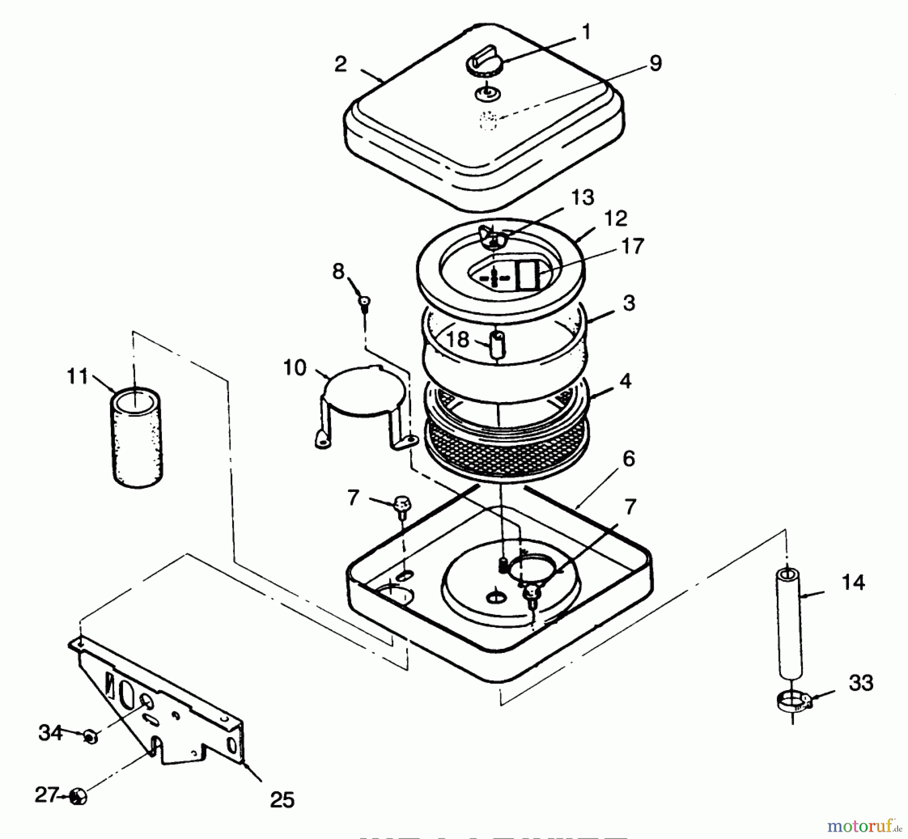 Rasen- und Garten Traktoren 74140 (724-Z) - Toro Tractor (SN: 49000001 - 49999999) (1994) AIR CLEANER