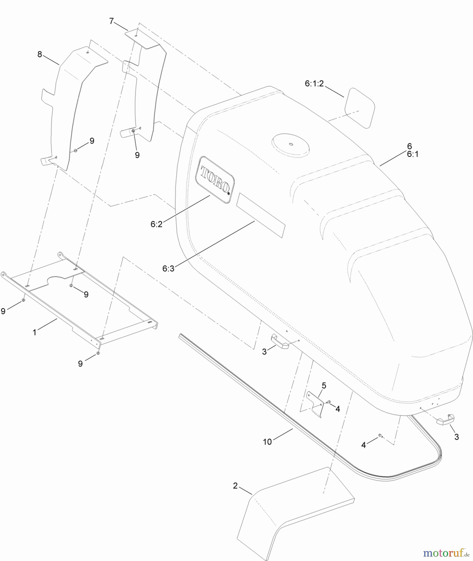  Zubehör 23825 - Toro 4045 Directional Drill (SN: 314000001 - 314999999) (2014) FRONT HOOD ASSEMBLY NO. AU115517
