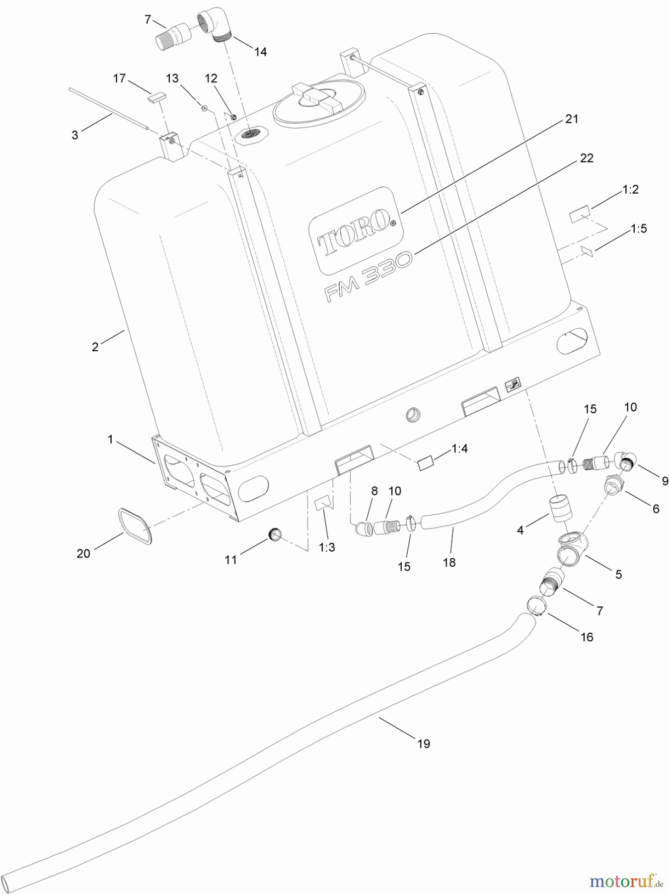  Zubehör 23893 - Toro 500gal Single Mixing Tank, FM 330 Fluid Mixer 500 GALLON MIXING TANK ASSEMBLY