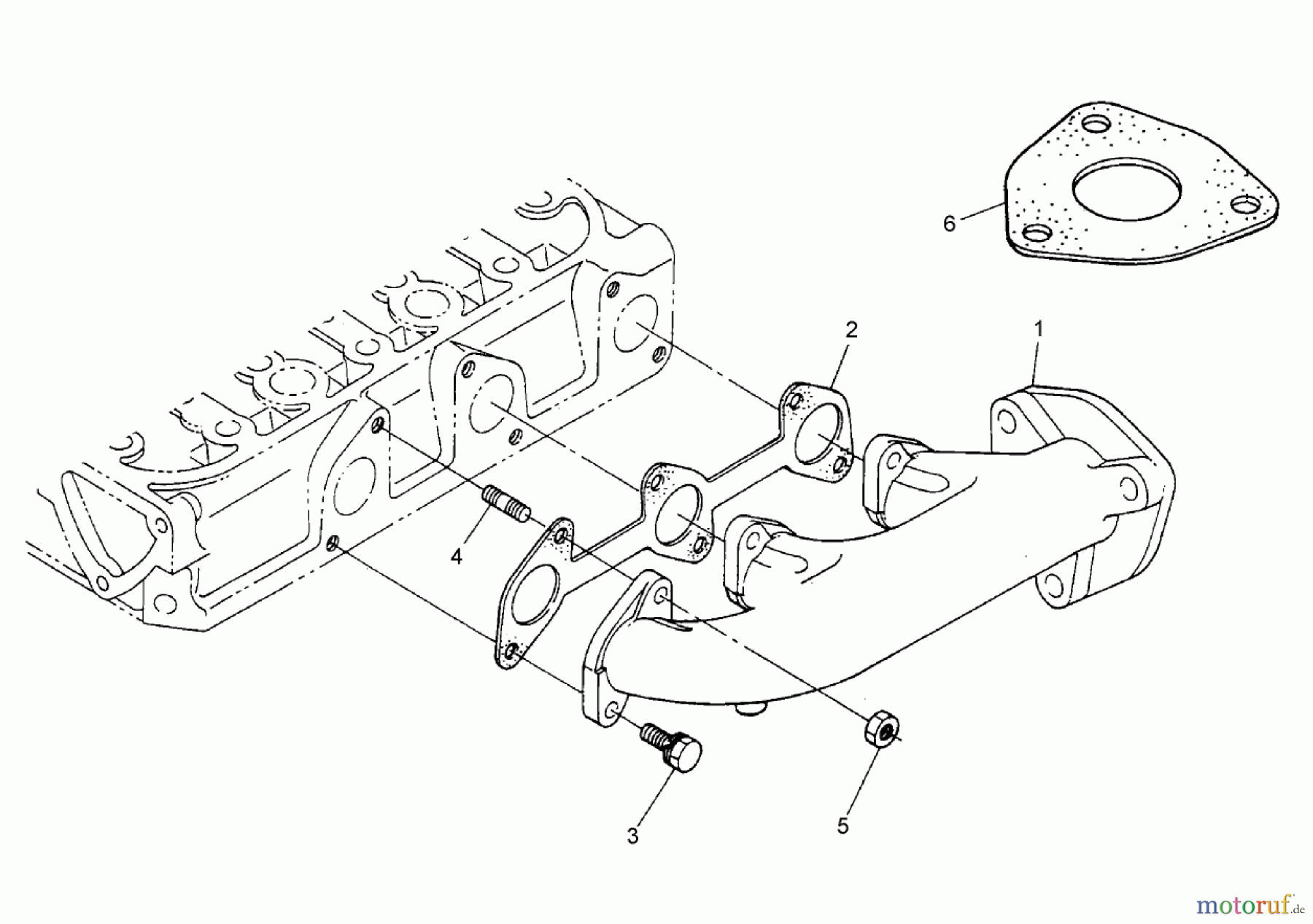 Compact Utility Loaders 22303 - Toro Dingo 320-D Compact Utility Loader (SN: 260000001 - 260999999) (2006) EXHAUST MANIFOLD ASSEMBLY