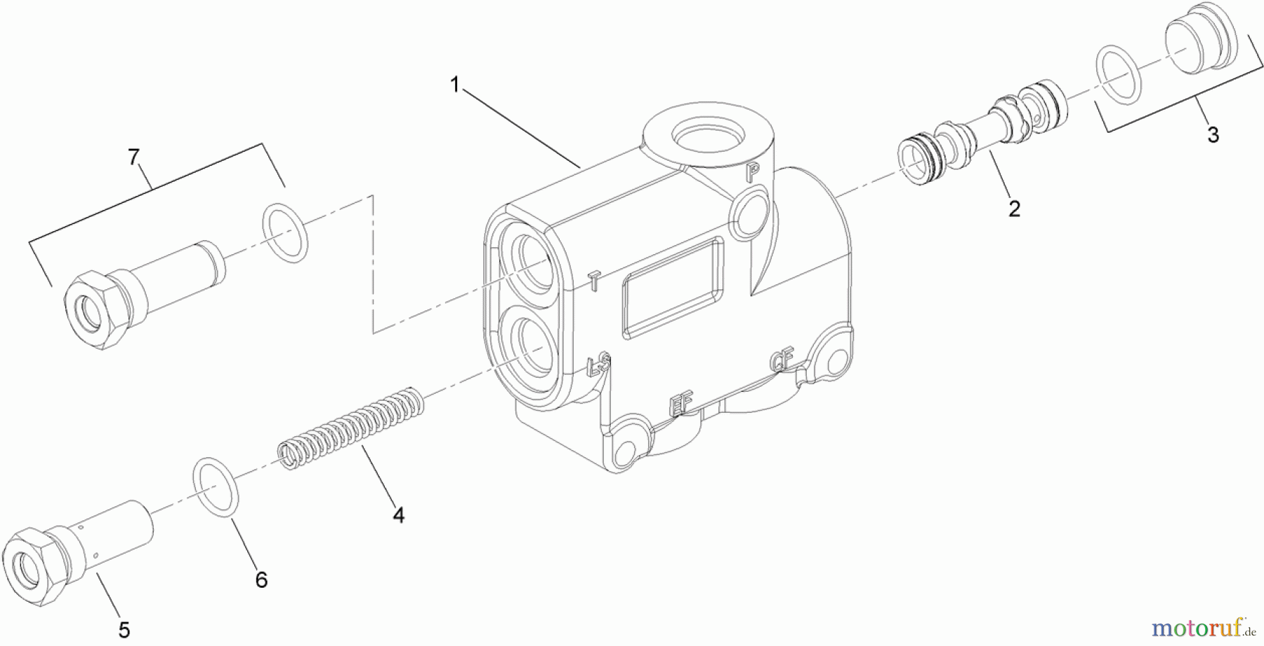  Zubehör 25430 - Toro RT600 Traction Unit (SN: 313000001 - 313999999) (2013) PRIORITY FLOW DIVIDER VALVE ASSEMBLY NO. AUH672904