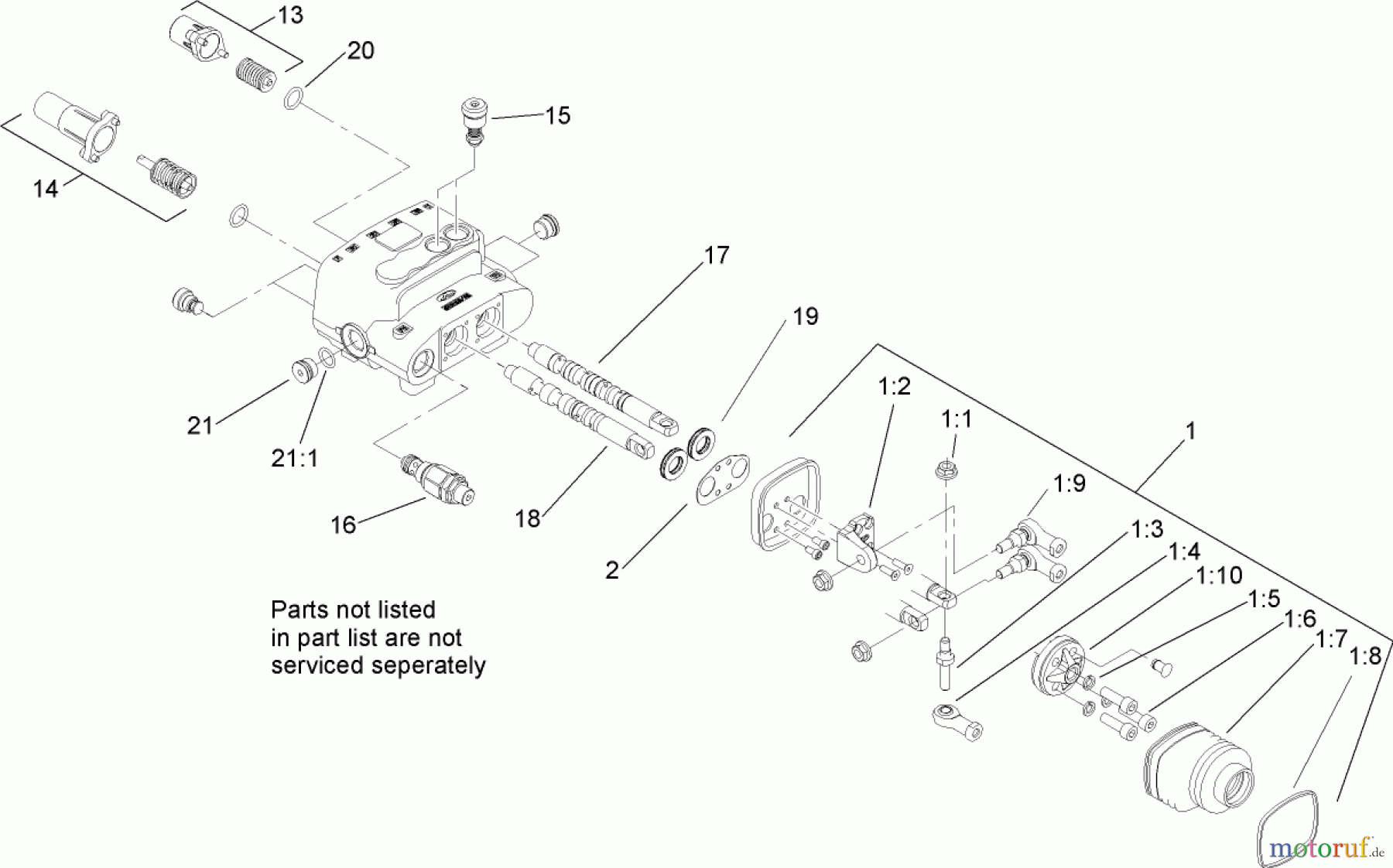  Compact Utility Loaders 22306 - Toro Dingo TX 420 Compact Utility Loader (SN: 240000501 - 240000900) (2004) TWO SPOOL VALVE ASSEMBLY NO. 106-9307