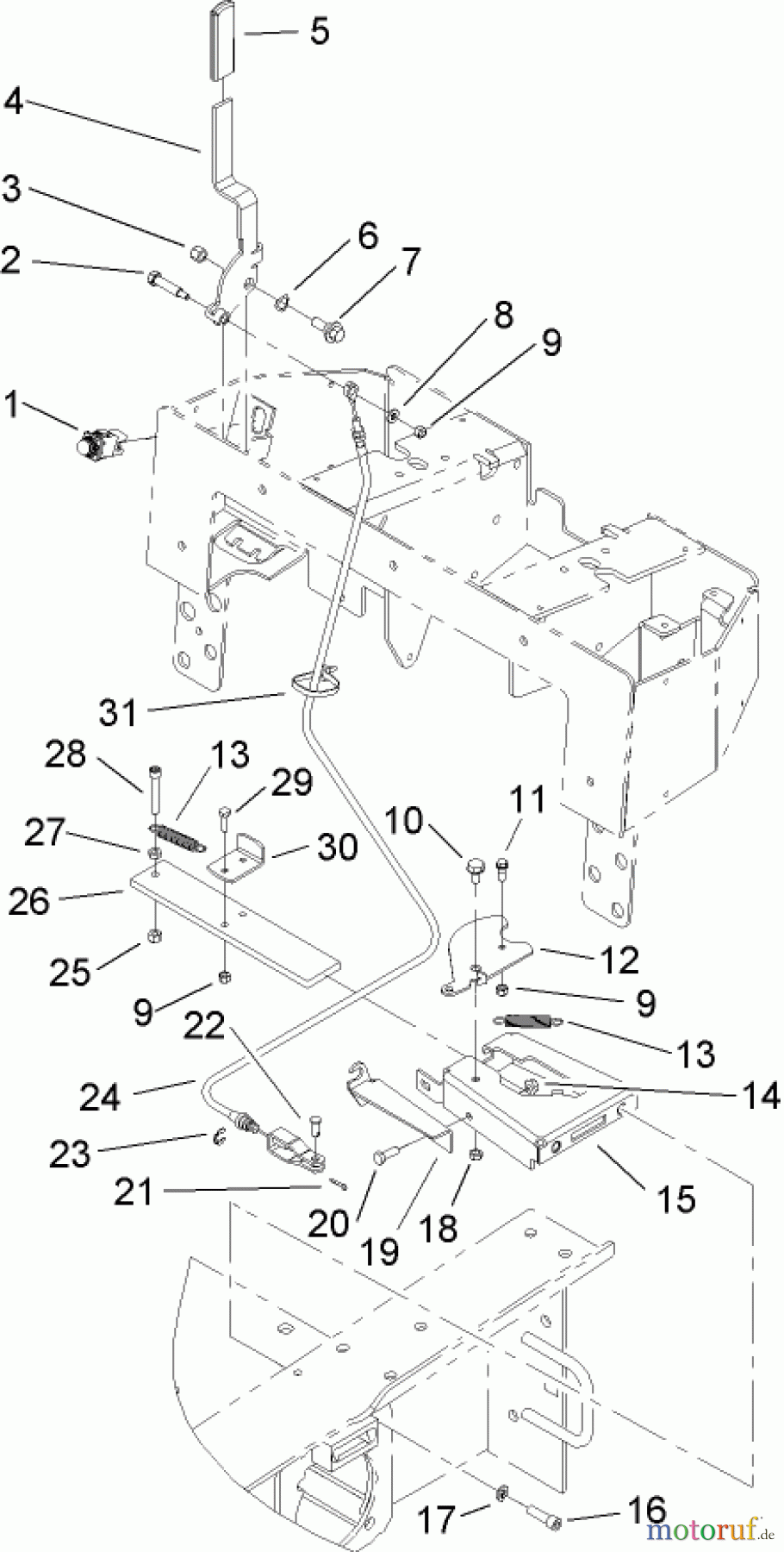  Compact Utility Loaders 22307 - Toro Dingo TX 425 Wide Track Compact Utility Loader (SN: 240000301 - 240000500) (2004) PARKING BRAKE ASSEMBLY