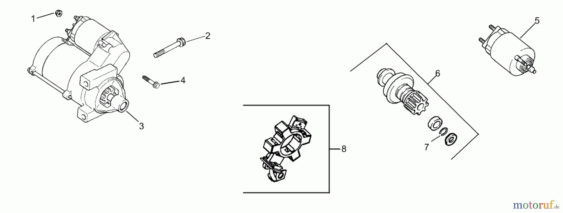  Compact Utility Loaders 22307 - Toro Dingo TX 425 Wide Track Compact Utility Loader (SN: 240000301 - 240000500) (2004) STARTER ASSEMBLY KOHLER CH730S-0072