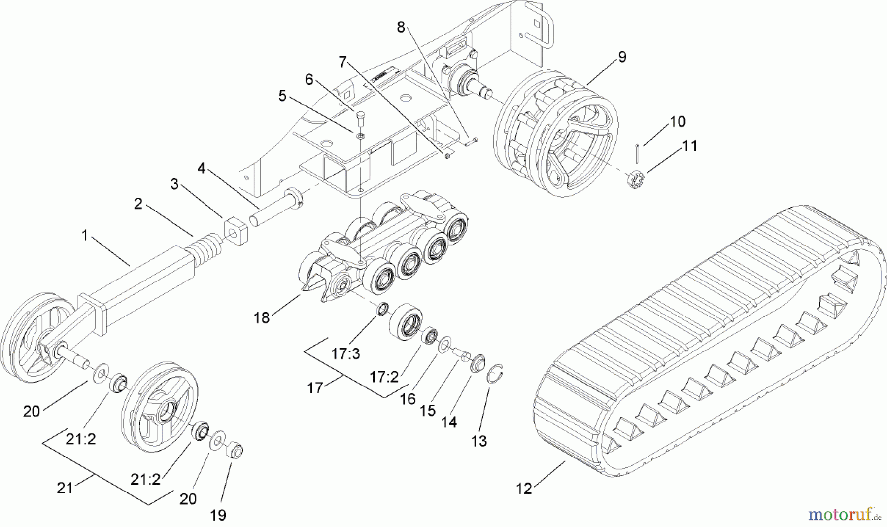 Compact Utility Loaders 22307 - Toro Dingo TX 425 Wide Track Compact Utility Loader (SN: 240000501 - 240000900) (2004) TRACK AND TRACTION ASSEMBLY