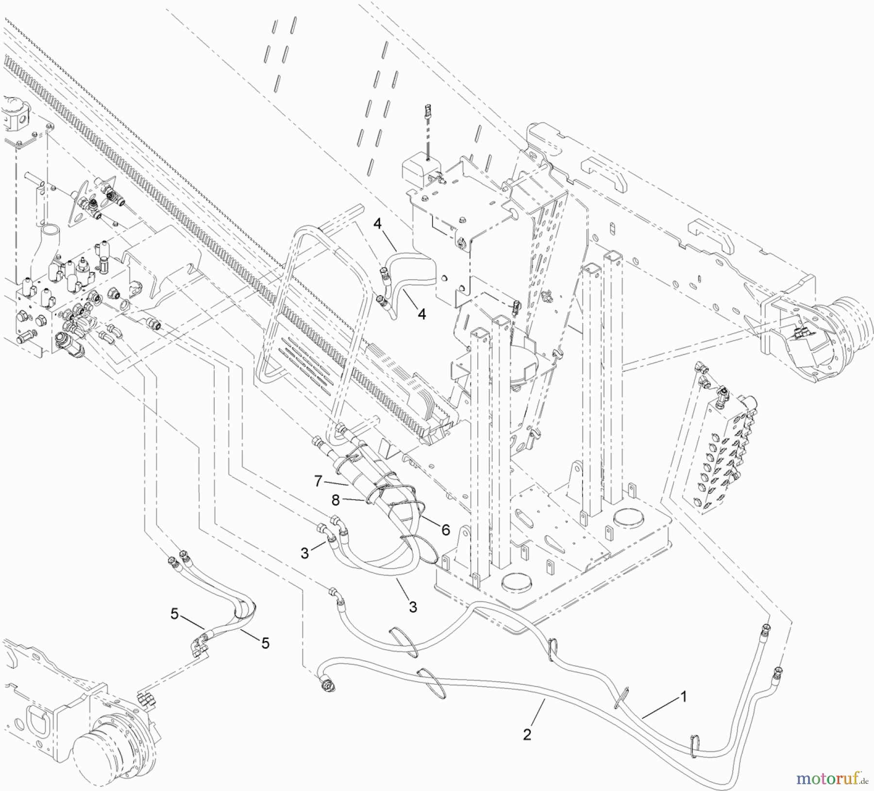  Zubehör 23800 - Toro 2024 Directional Drill (SN: 313000001 - 313999999) (2013) MAIN FRAME HYDRAULIC HOSE ASSEMBLY NO. 2