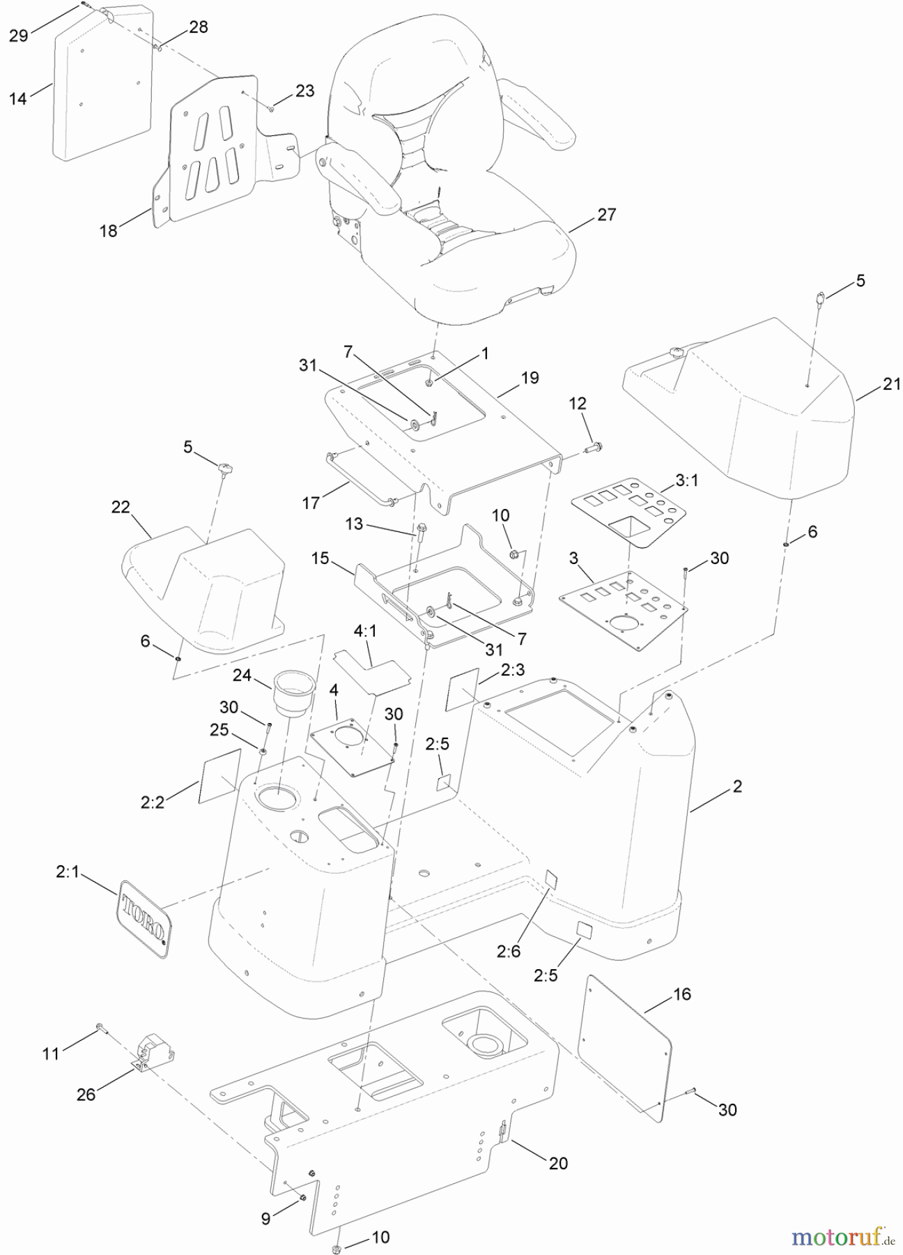  Zubehör 23800 - Toro 2024 Directional Drill (SN: 313000001 - 313999999) (2013) OPERATOR PLATFORM ASSEMBLY