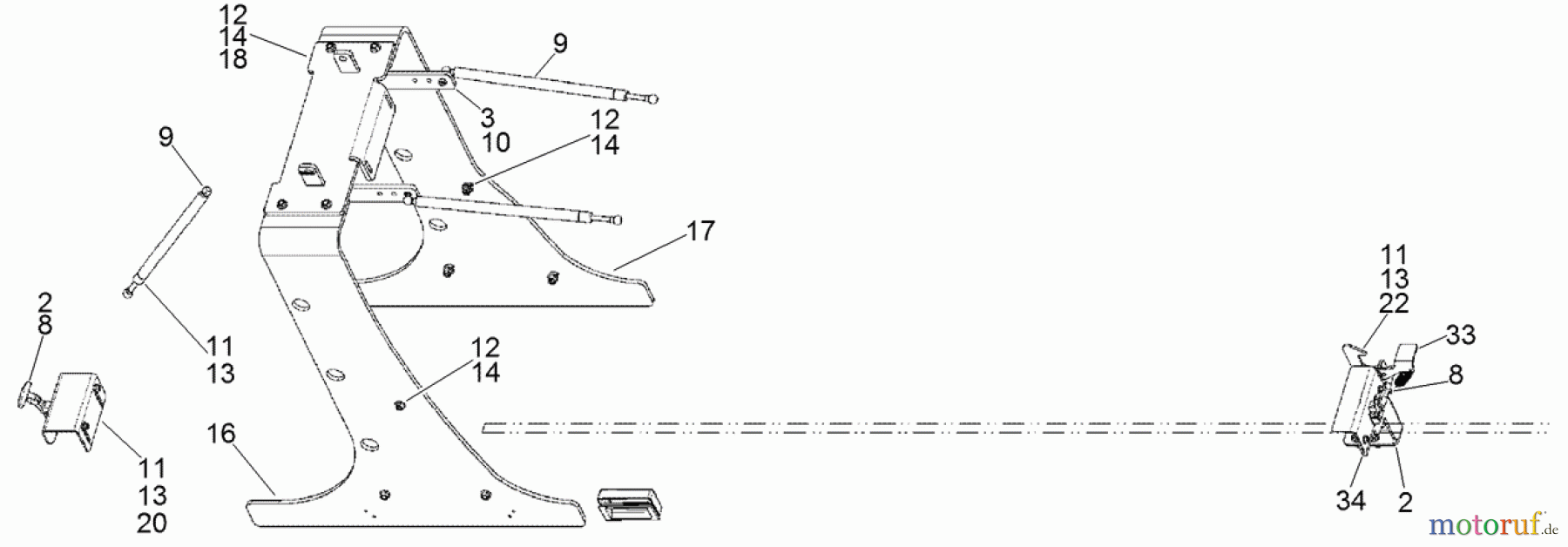  Zubehör DD2024 - Toro EarthPro Directional Drill (2007) ENGINE ENCLOSURE SUPPORT AND STOPS