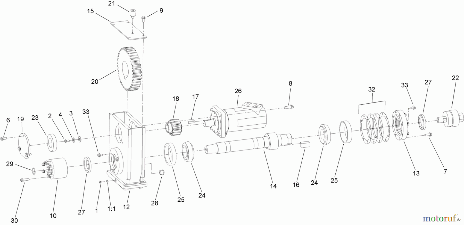  Zubehör 23800 - Toro 2024 Directional Drill (SN: 313000001 - 313999999) (2013) ROTARY HYDRAULIC ASSEMBLY NO. 125-4512