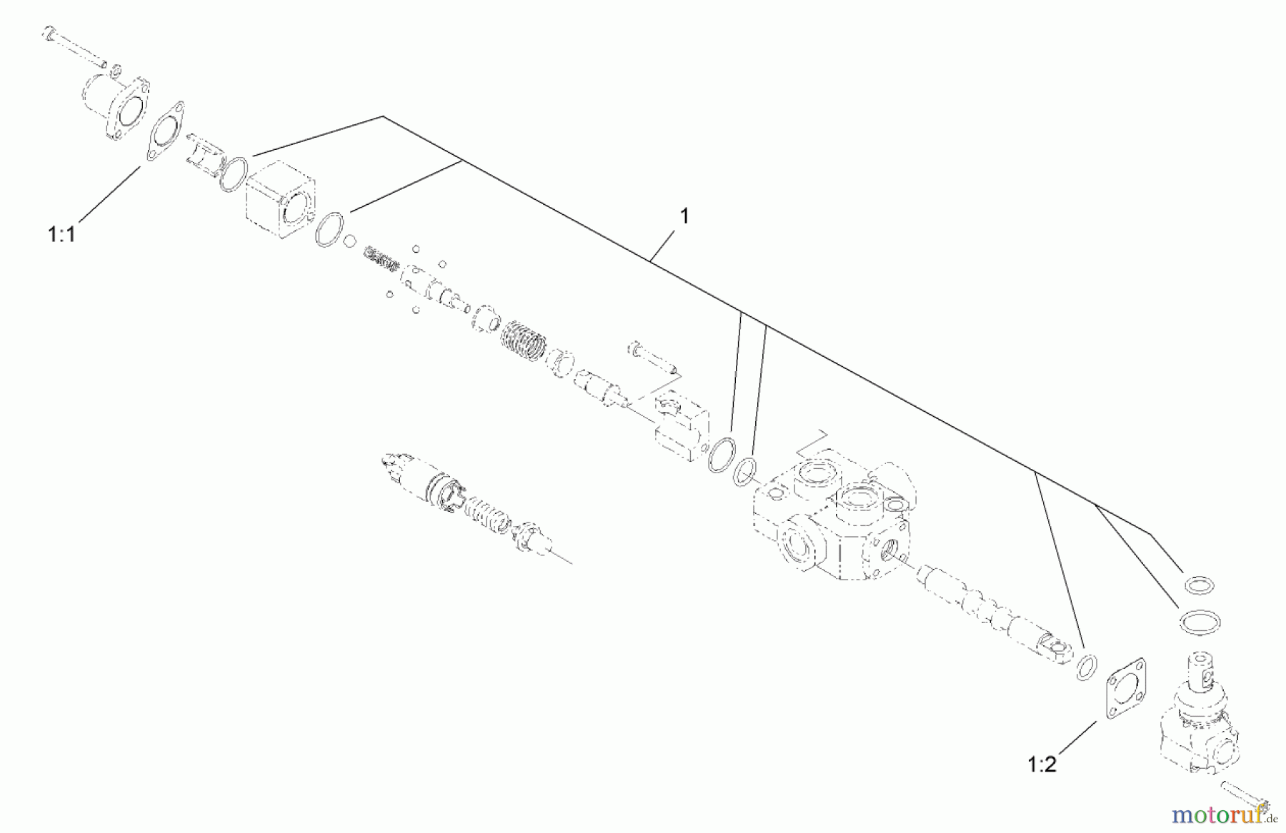 Compact Utility Loaders 22324 - Toro Dingo TX 525 Wide Track Compact Utility Loader (SN: 290000501 - 290999999) (2009) ONE SPOOL VALVE ASSEMBLY NO. 104-2831