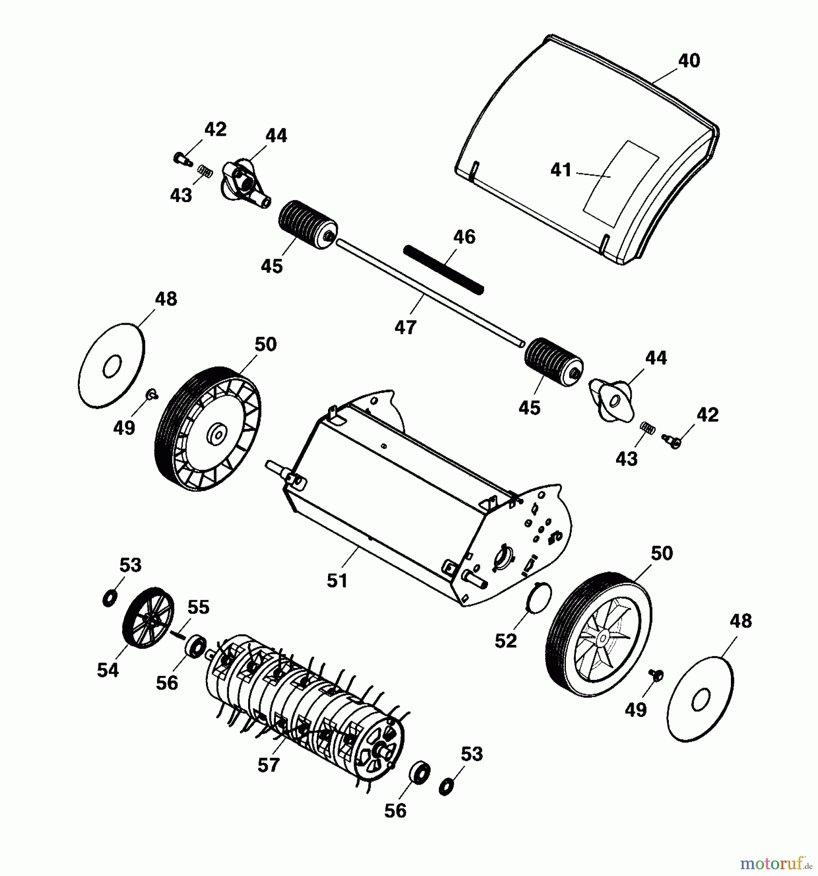  Wolf-Garten Rasenlüfter UL 33 E 3620000 Serie A  (2002) Messerwalze, Räder