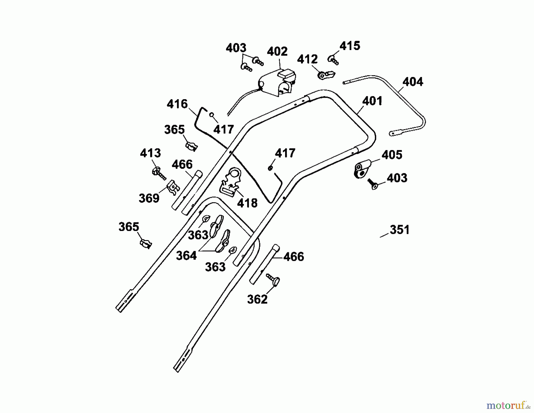  Wolf-Garten Elektromäher WGI 40 E 4028007 Serie A  (2002) Holm